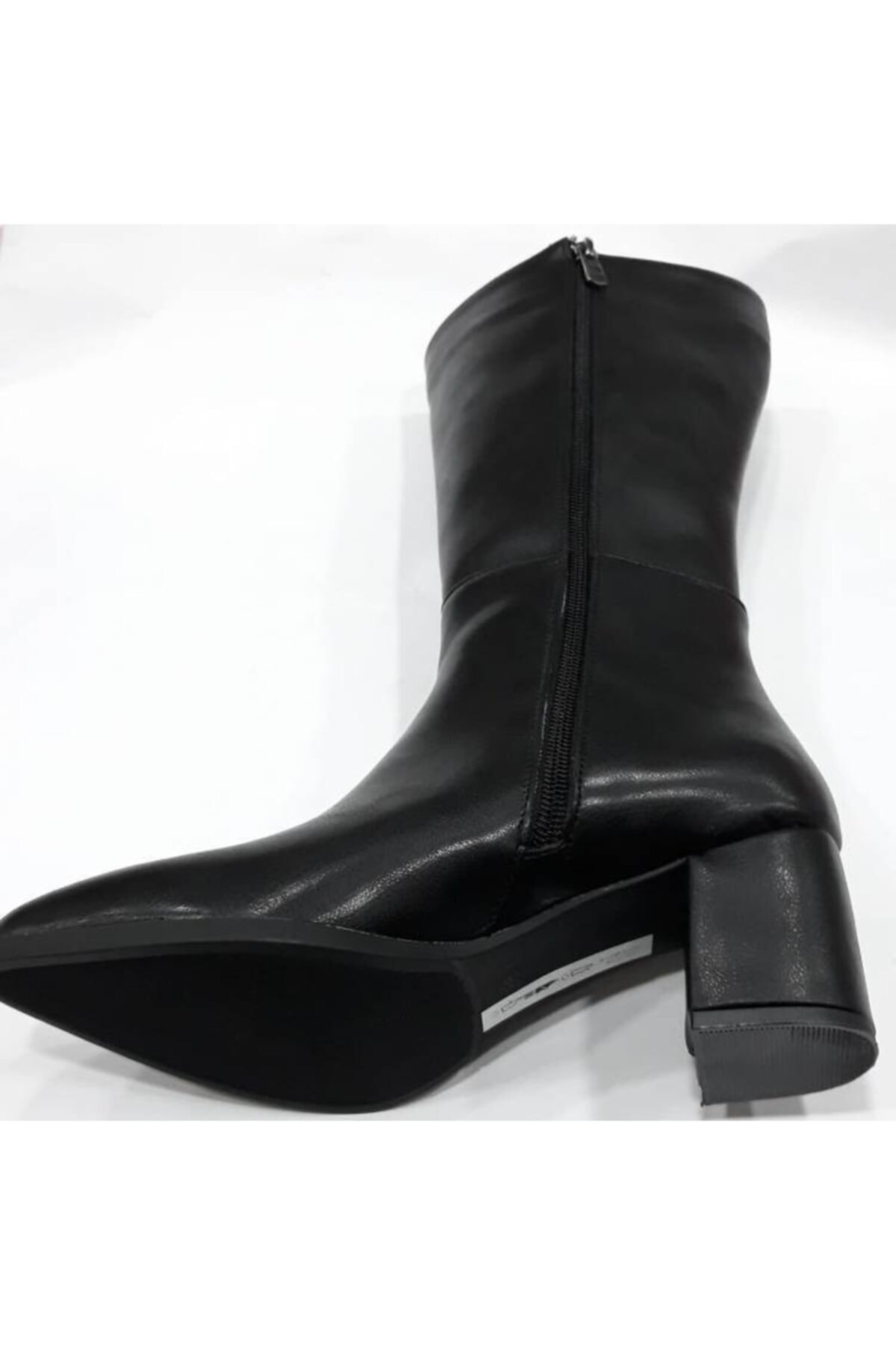 343035 Kadın Fermuarlı 6 cm Topuklu Çizme