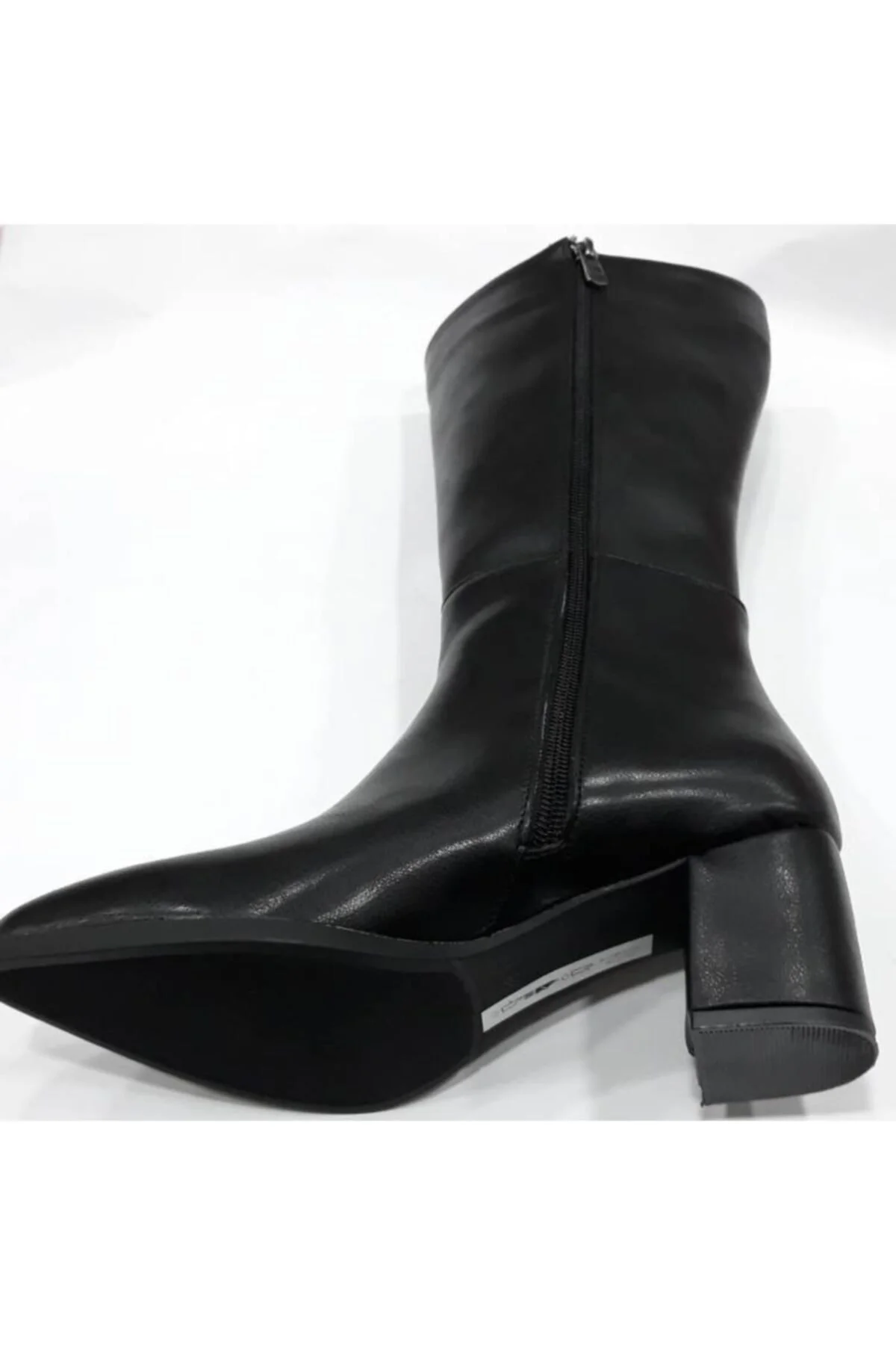 343035 Kadın Fermuarlı 6 cm Topuklu Çizme