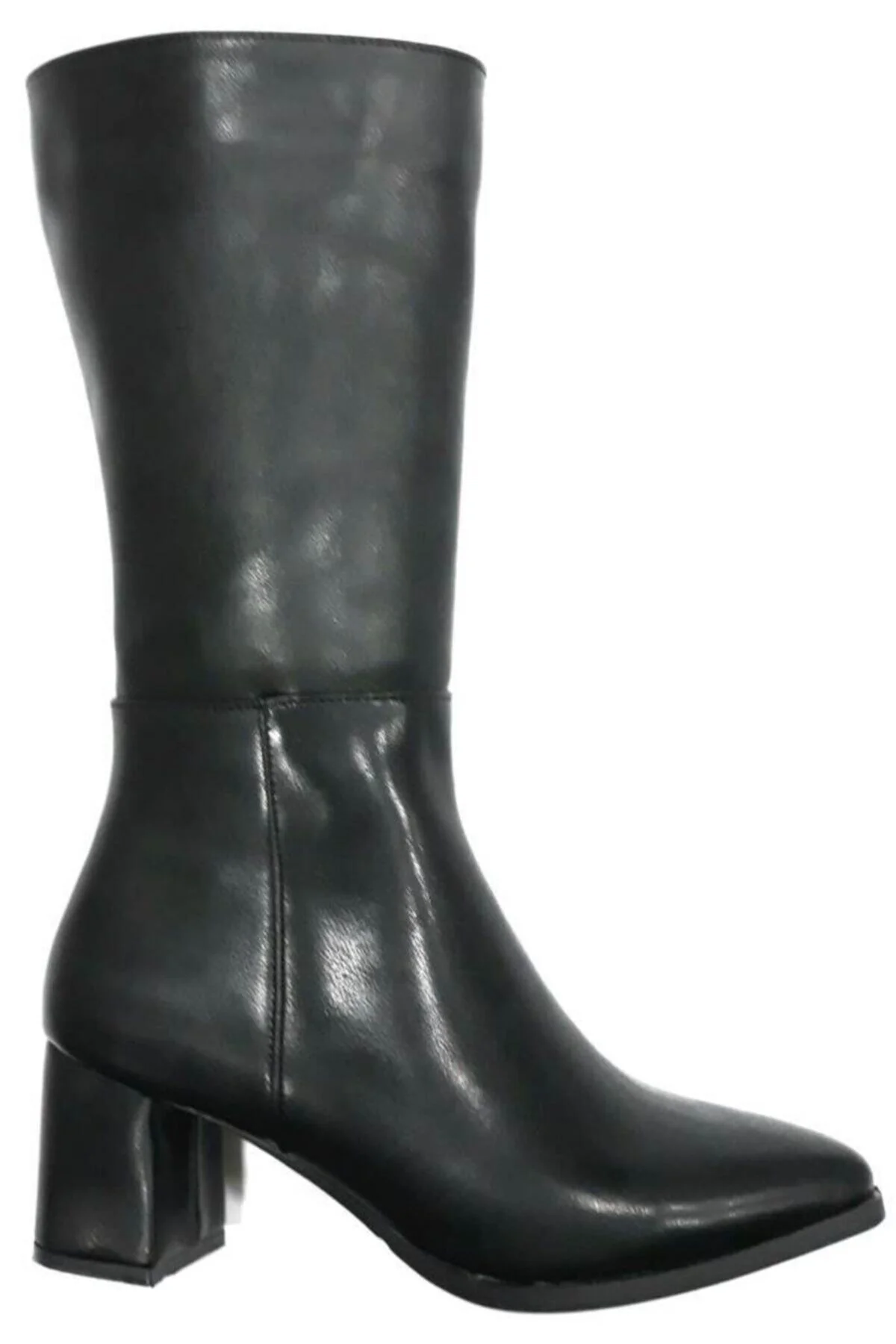 343035 Kadın Fermuarlı 6 cm Topuklu Çizme