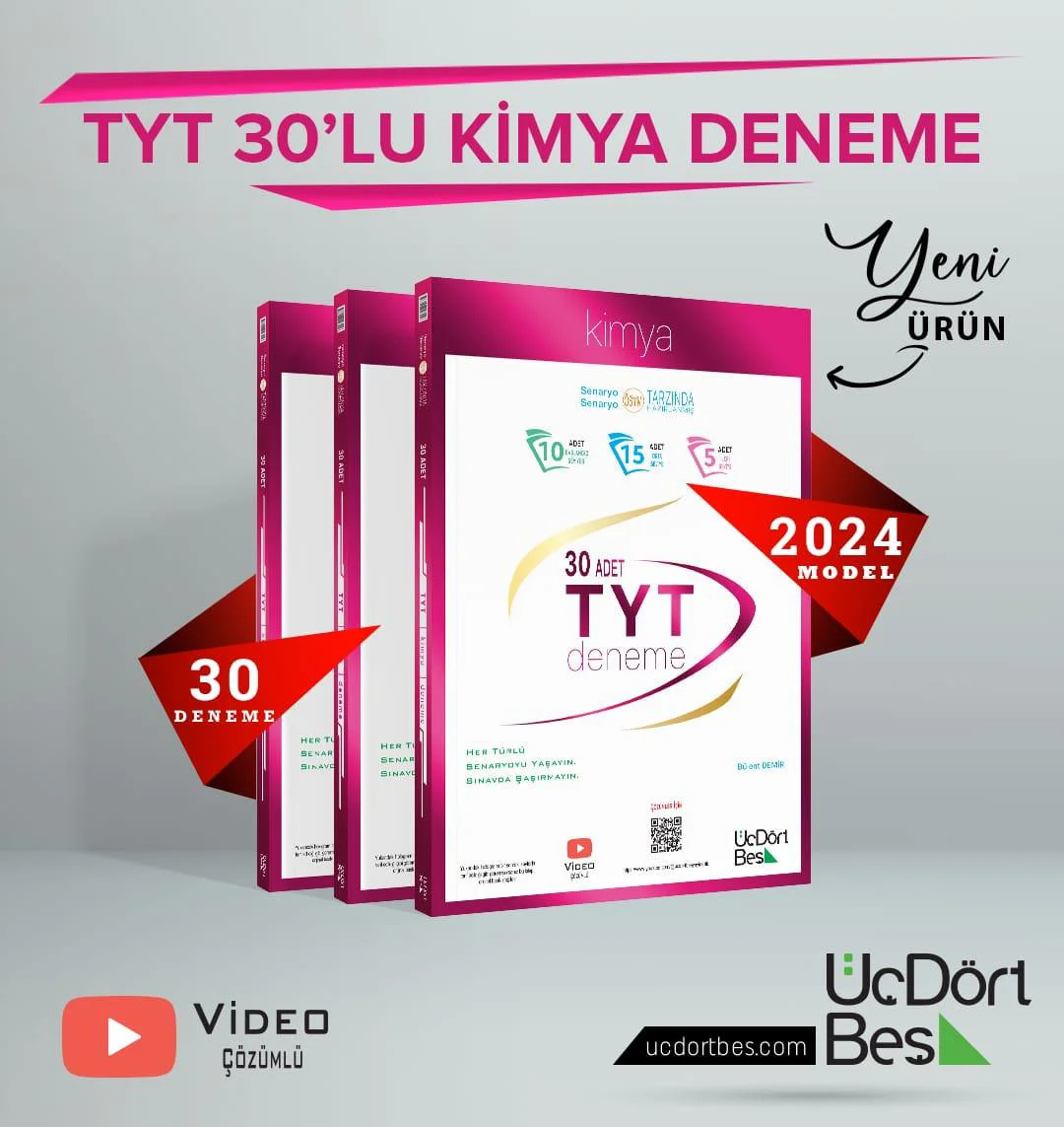345-30'lu TYT Kimya Denemesi 2024 Model Fiyatı, Yorumları ve Özellikleri