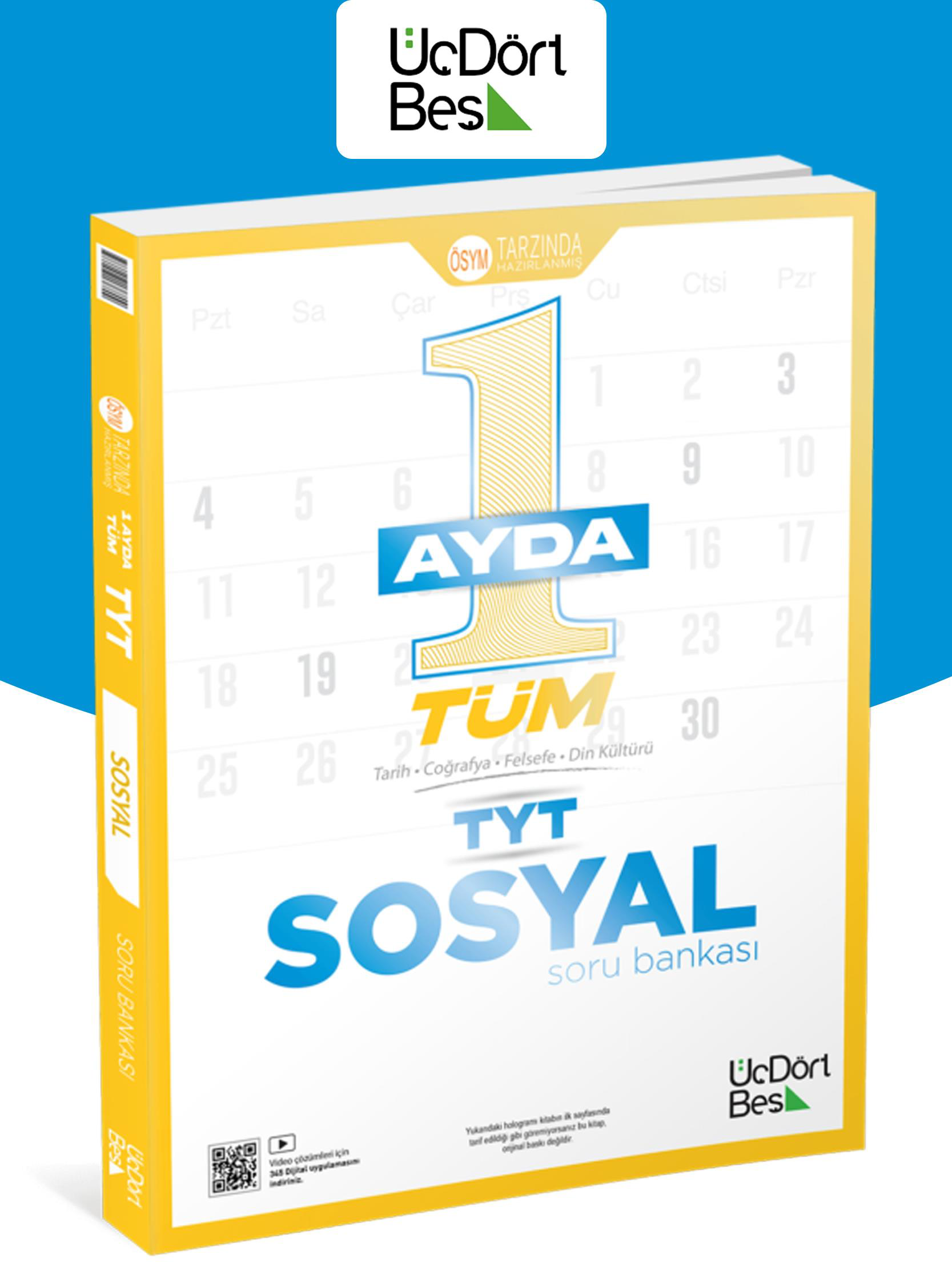 345 TYT 1 Ayda Tüm Sosyal Soru Bankası Tarih-Coğrafya-Felsele-Din