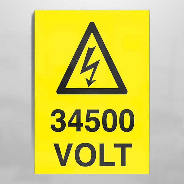 34500 Volt Uyarı Levhası 34500 Volt Uyarı Levhası