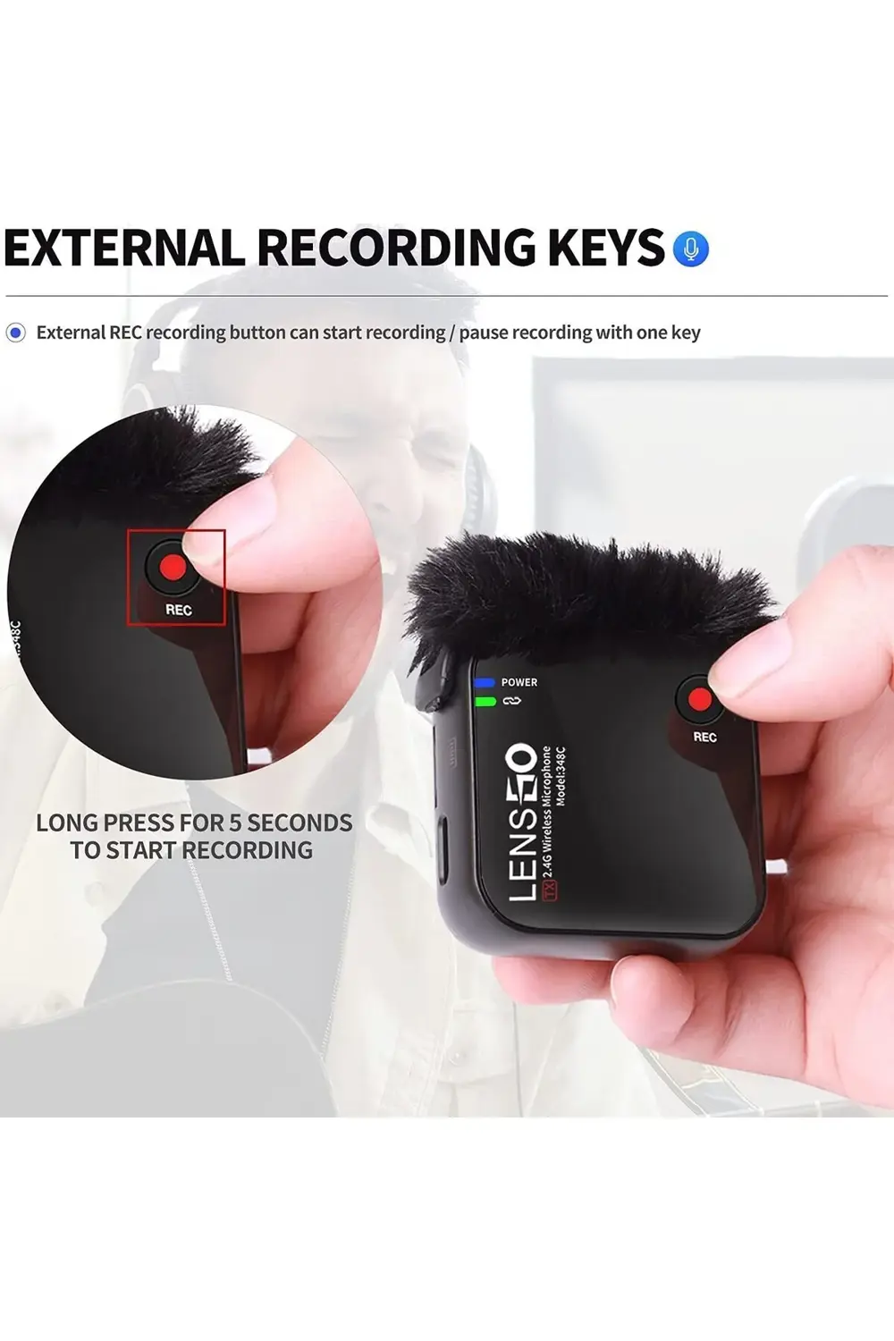 348C 1V2 Kablosuz İkili Yaka Mikrofonu