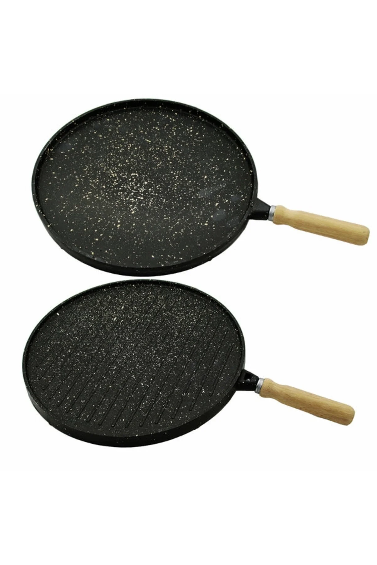 35 Cm Döküm Gözleme Tavası Çift Taraflı Bazlama Izgara Tavası Ahşap Saplı Yapışmaz 35 Cm Döküm Gözleme Tavası Çift Taraflı Bazlama Izgara Tavası Ahşap Saplı Yapışmaz - Görsel 3