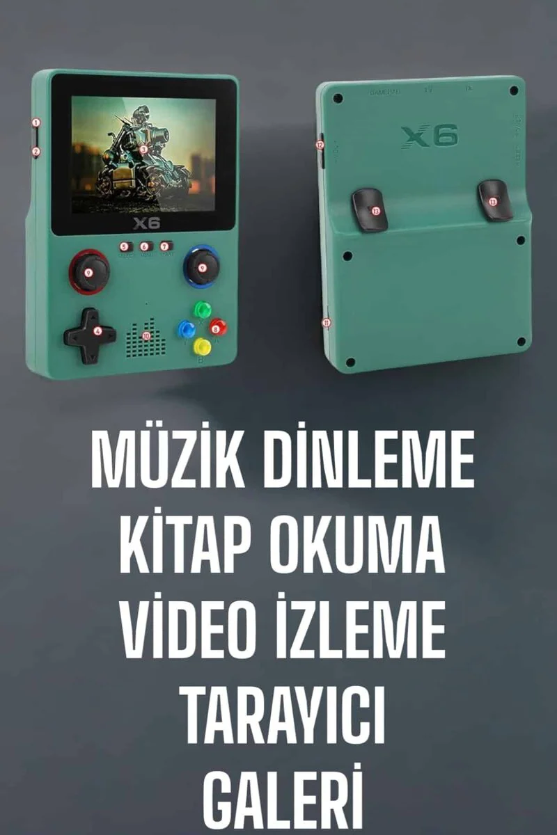 3.5 İnç Ekran 1000 Oyunlu Oyun Konsolu El Atarisi Miüzik Dinleme 