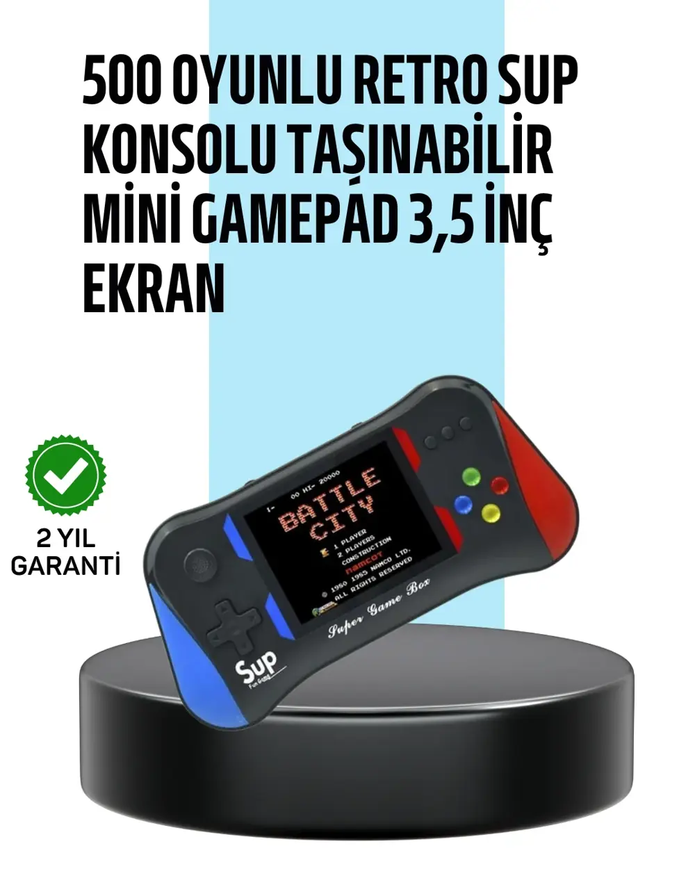 3,5 İnç Ekranlı Taşınabilir El Konsolu – 500 Klasik Oyunla Eğlenc