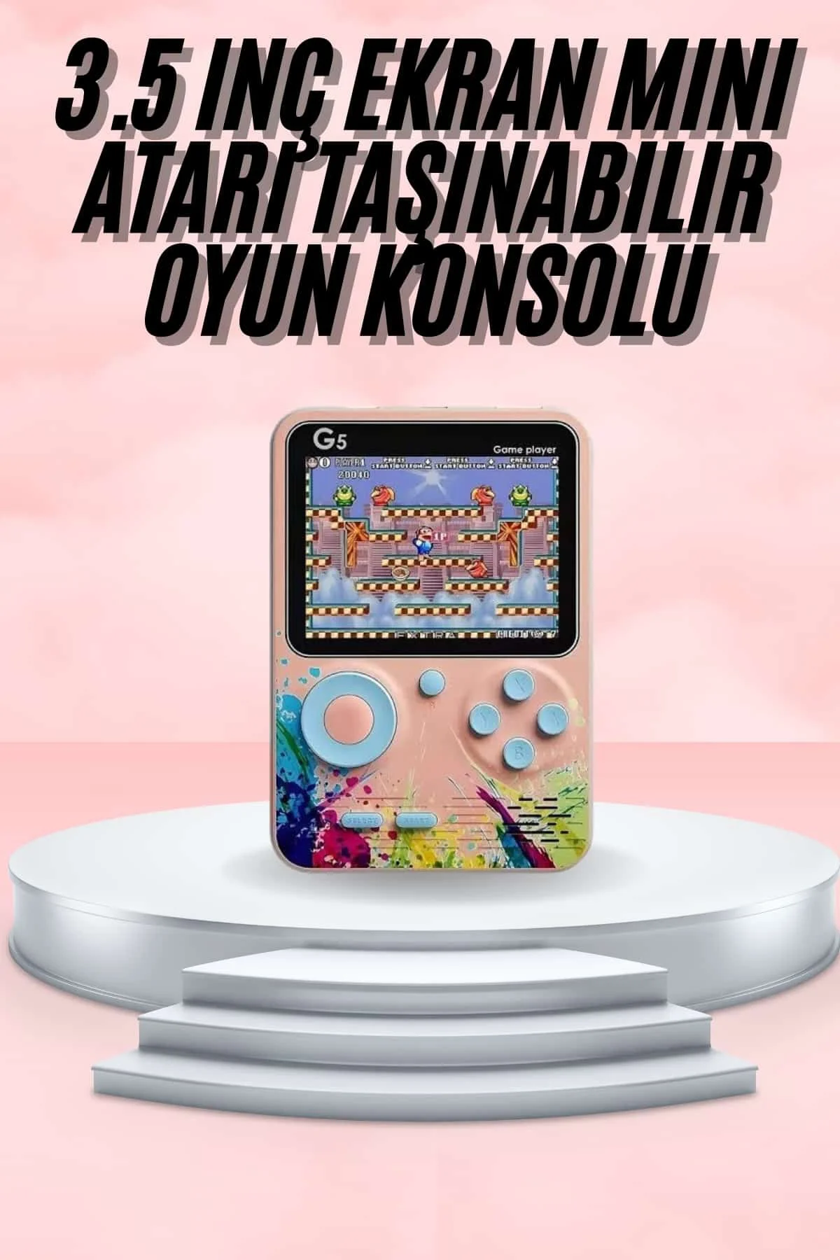 3.5 İnç Klasik Retro LCD Ekran 500 Oyunlu Oyun Konsolu Taşınabili