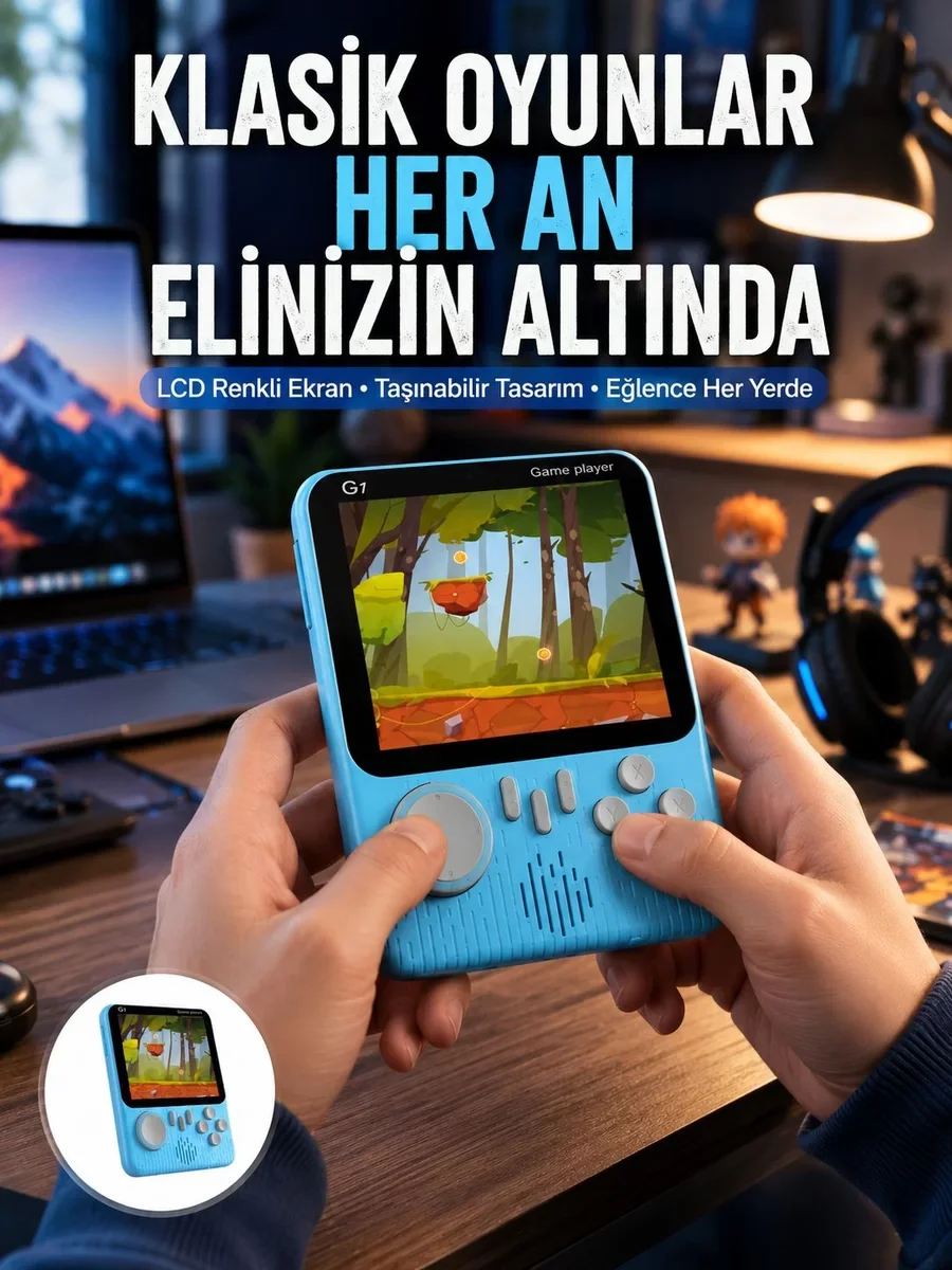 3.5 İnç Mini Atari Taşınabilir Oyun Konsolu - 666 Klasik Retro Oyun