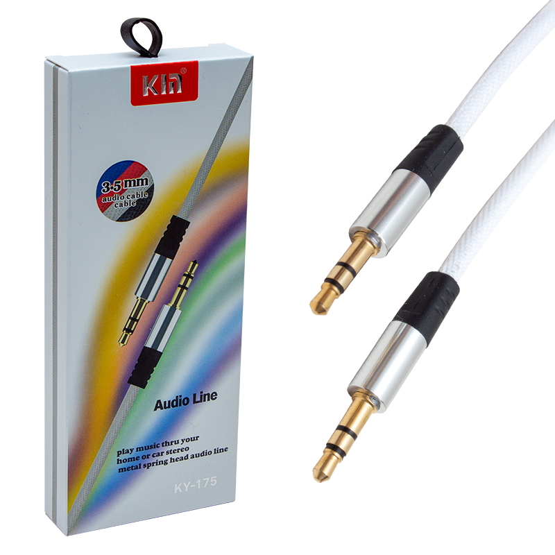 3.5 MM 1.2 METRE ERKEK/ERKEK BEYAZ STEREO AUX KABLO (4741)