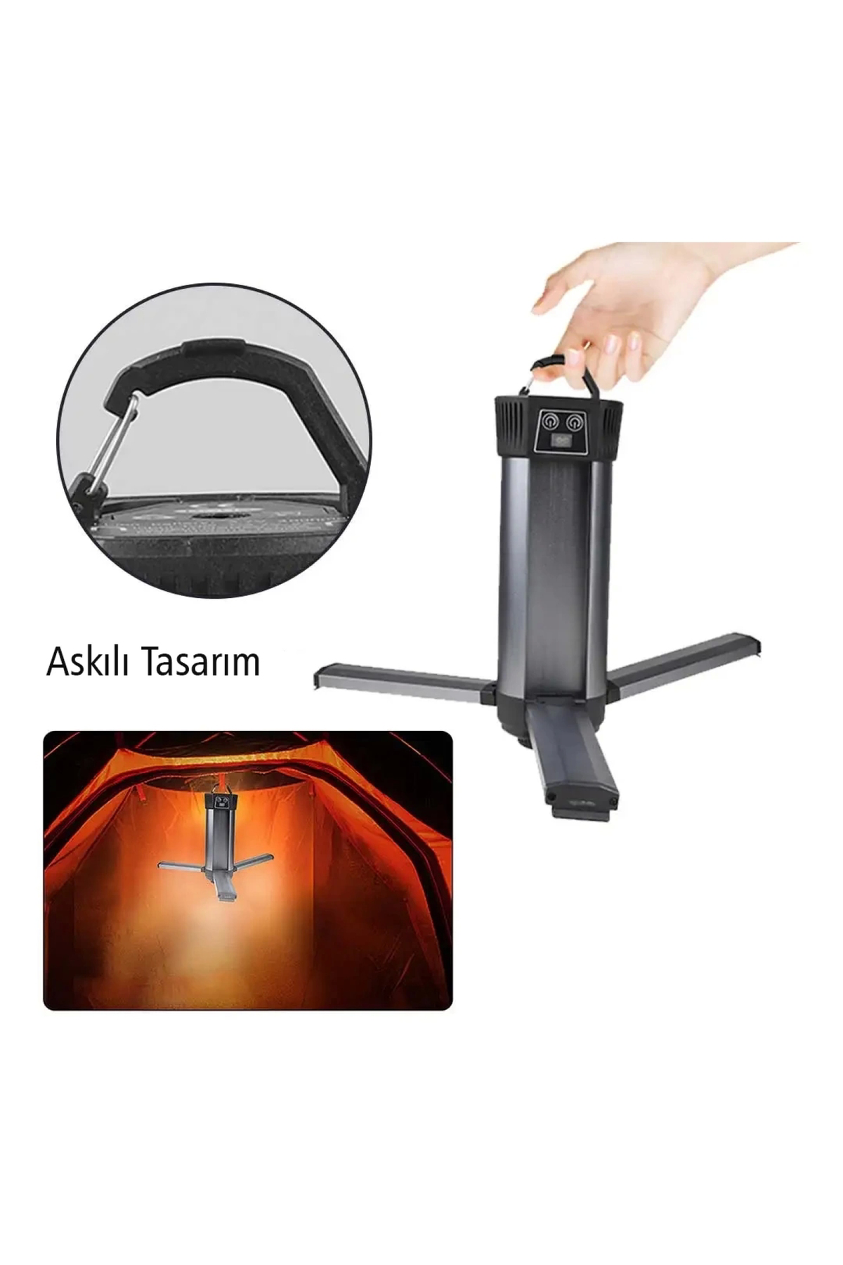 35 WATT USB - TYPE-C GİRİŞLİ P50 VE COB LEDLİ 3 KANATLI KOLLU ÇALIŞMA LAMBASI (4887)
