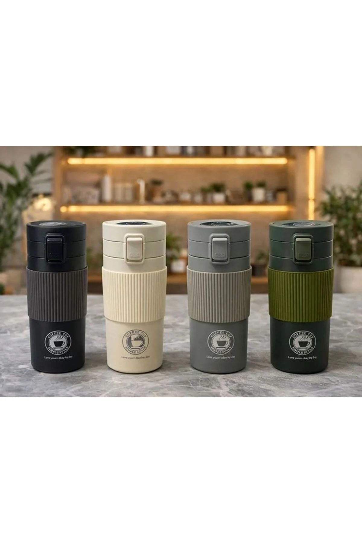 350 Ml Paslanmaz Çelik Termos Dereceli Mug - Sızdırmaz Kapaklı Çi