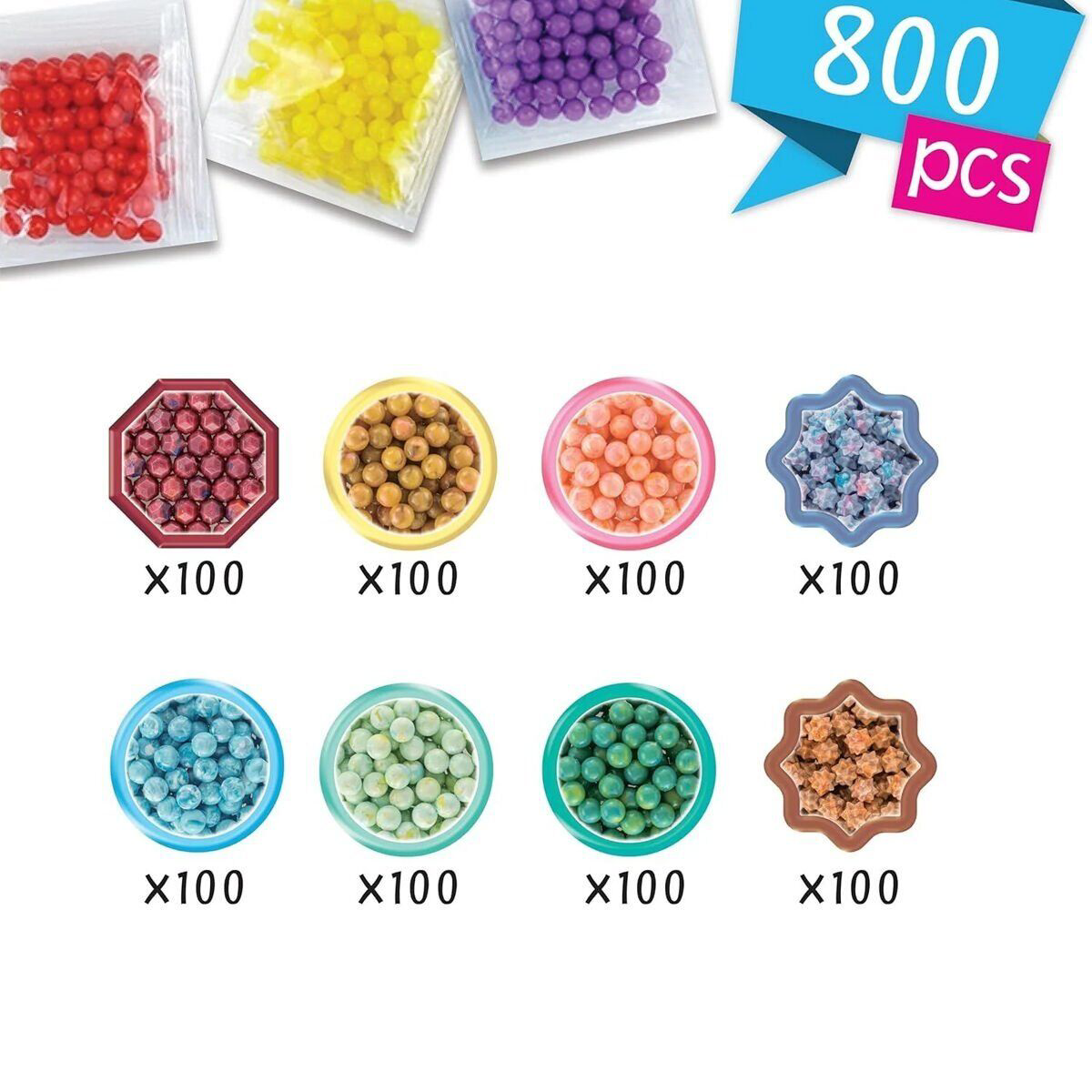 35089 AquaBeads Suluboya Renkleri Yedek Boncuk Pakedi- 800 parça