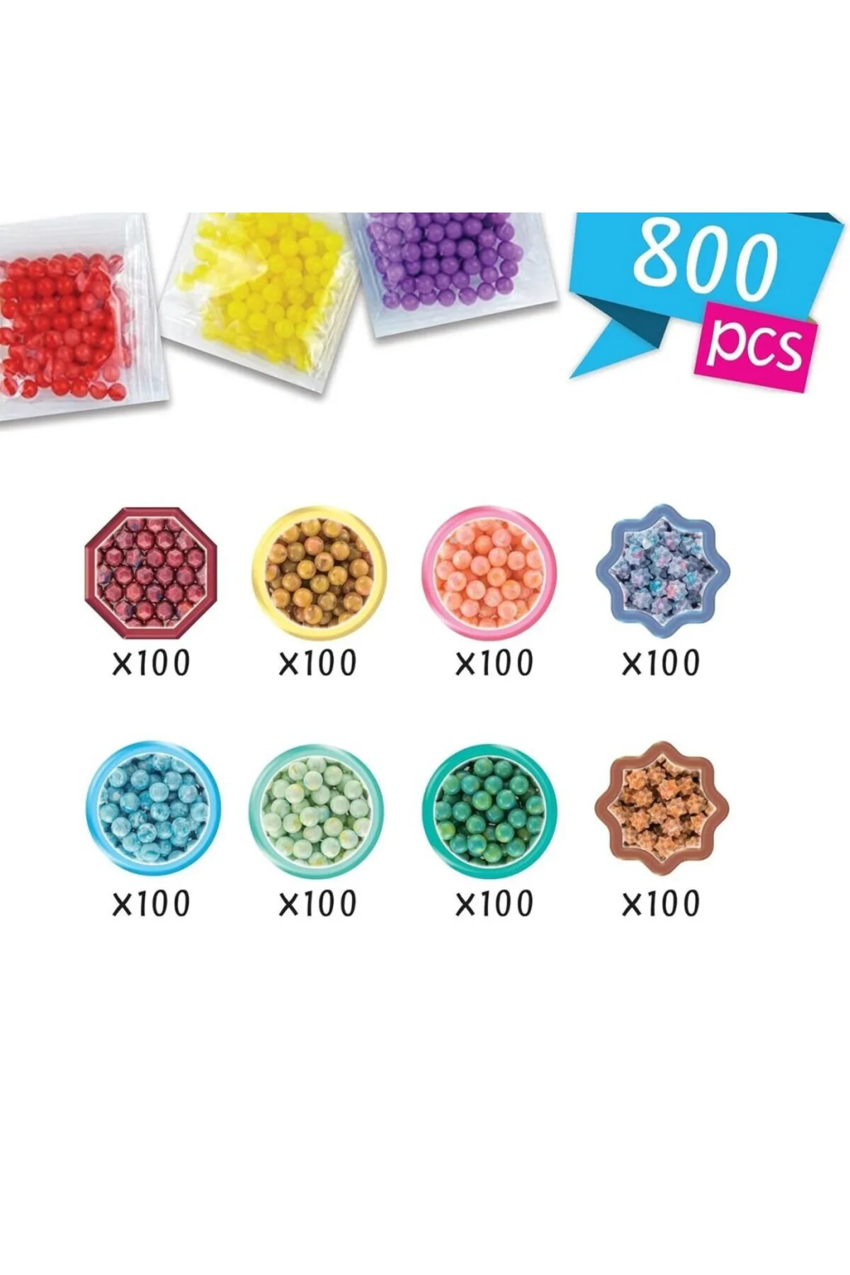 35089 Suluboya Renkleri Yedek Boncuk Pakedi- 800 parça +4 yaş