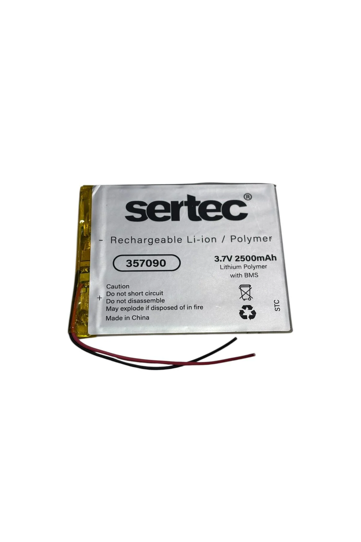 357090 3.7V 2500 MAh Li-Polymer Pil (Devreli/1.5A)