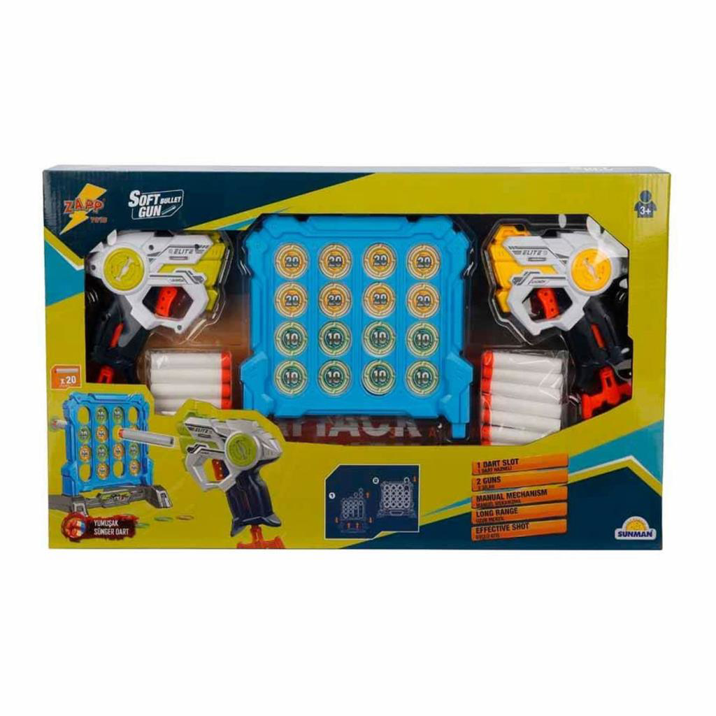 3574 Zapp Toys Hedef Tahtalı Sünger Dart Atan Silah Seti - 3574 Zapp Toys Hedef Tahtalı Sünger Dart Atan Silah Seti -
