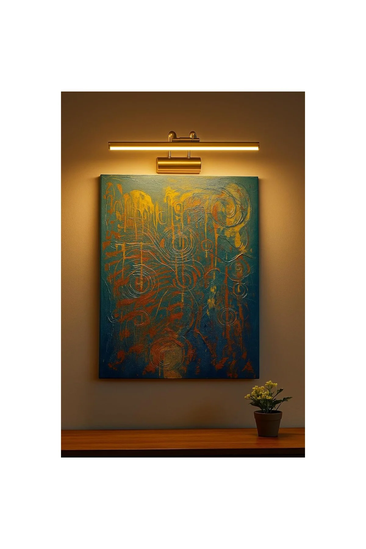 35cm LED Aplik Gold Kasa | 3200K Gün Işığı | IP20 Koruma | Ayna, 