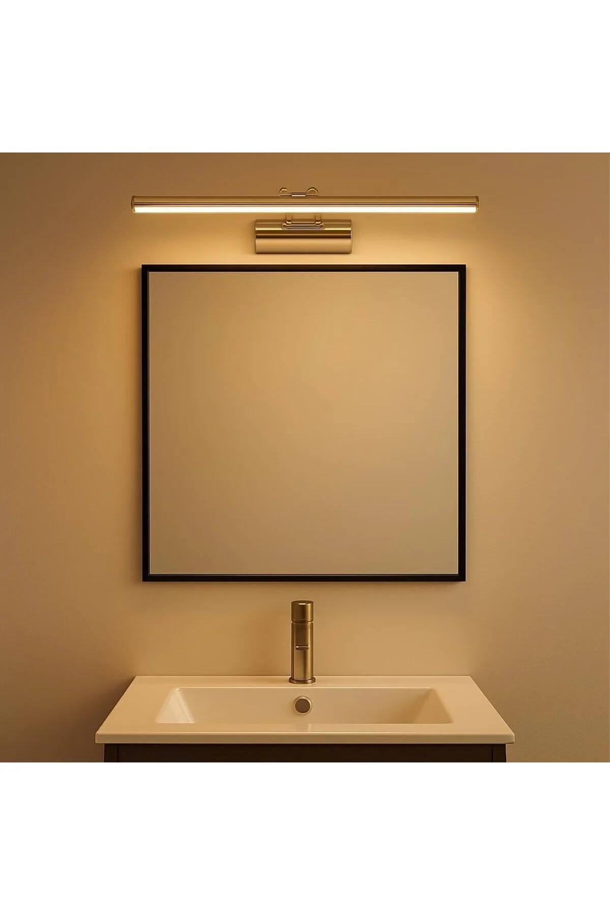 35cm LED Aplik Gold Kasa | 3200K Gün Işığı | IP20 Koruma | Ayna, 