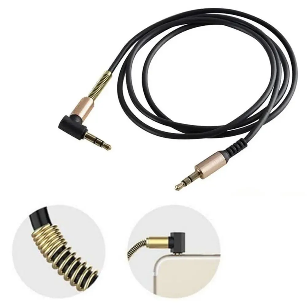3.5mm AUX Kablosu Jak Erkek Erkek L Tipi 1 Metre Ses Aktarım Kabl