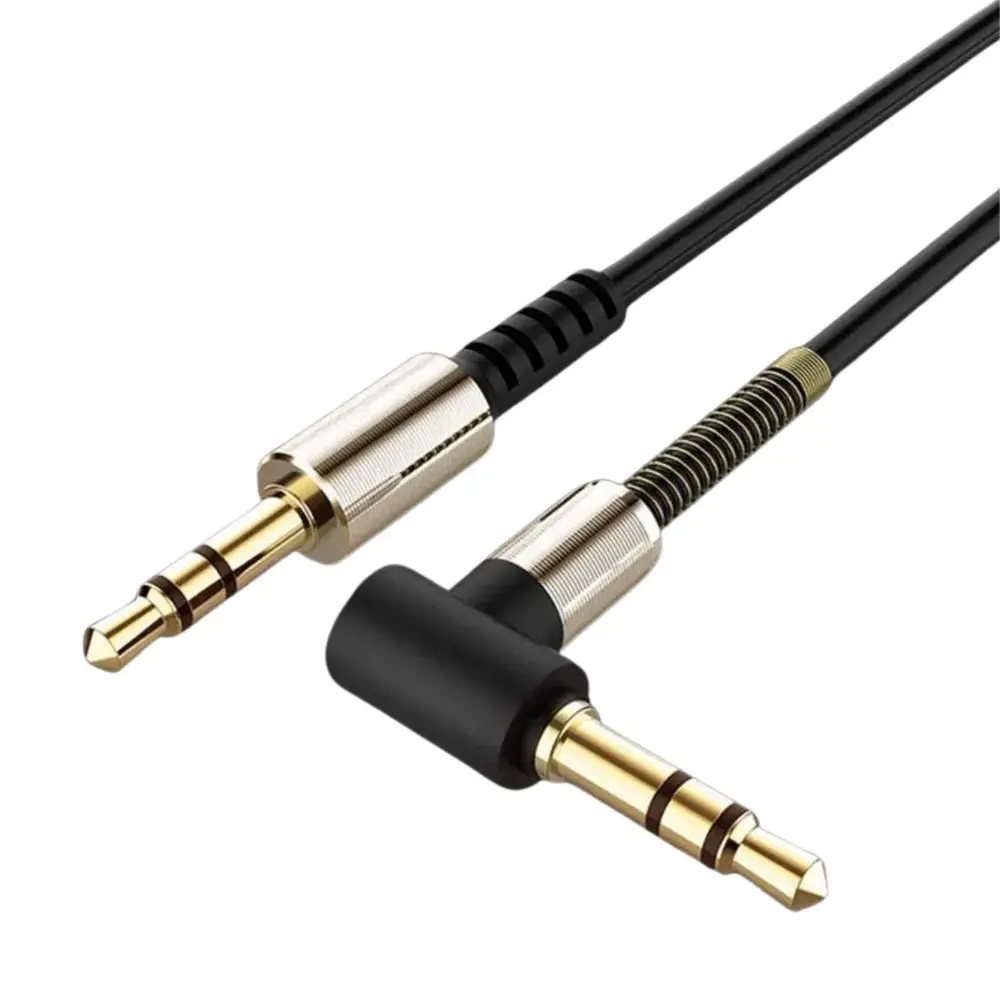 3.5mm AUX Kablosu Jak Erkek Erkek L Tipi 1 Metre Ses Aktarım Kabl