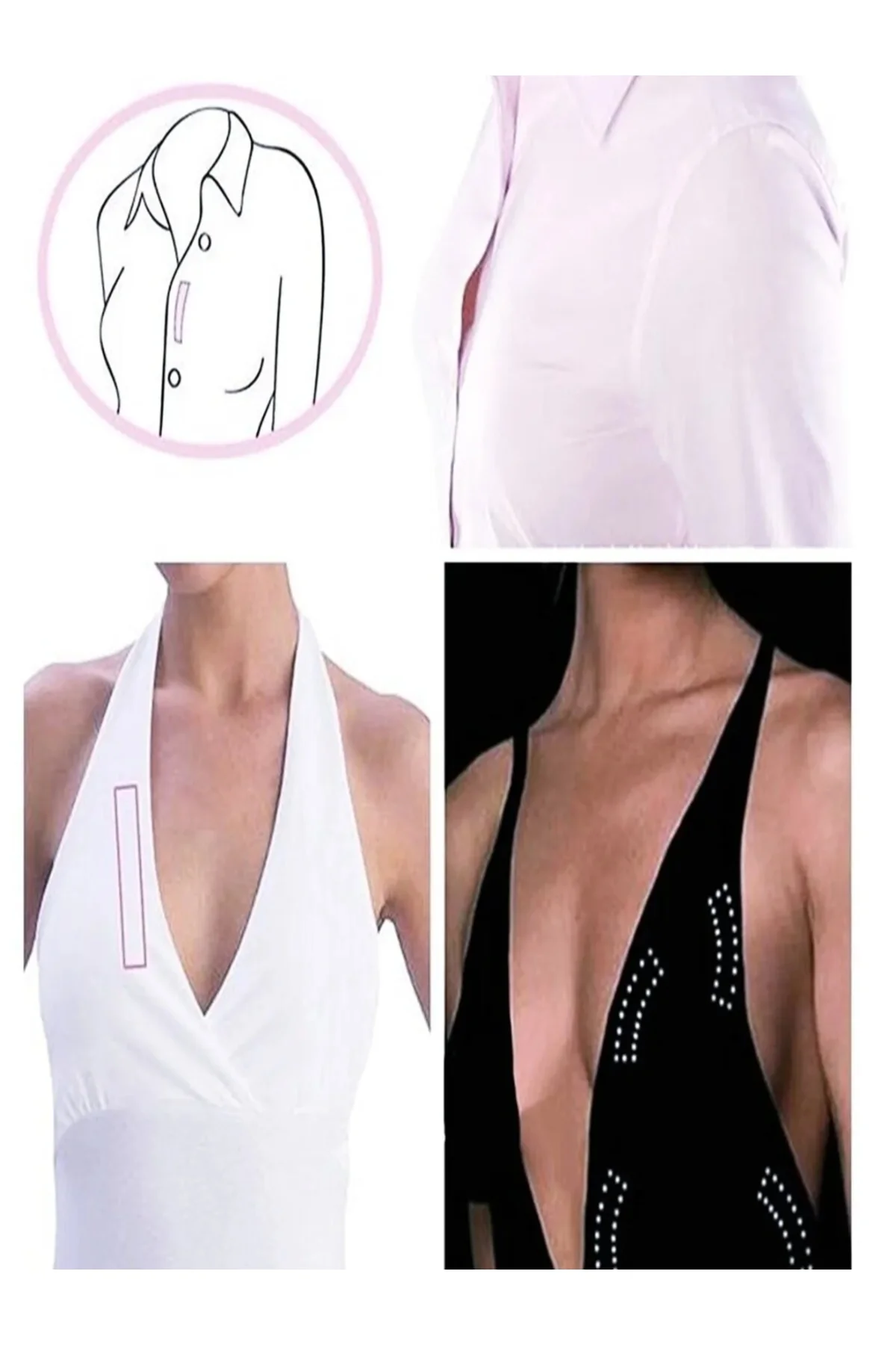 36 Adet Şeffaf Çift Taraflı Dekolte Kapatıcı Band Dekolte Bandı