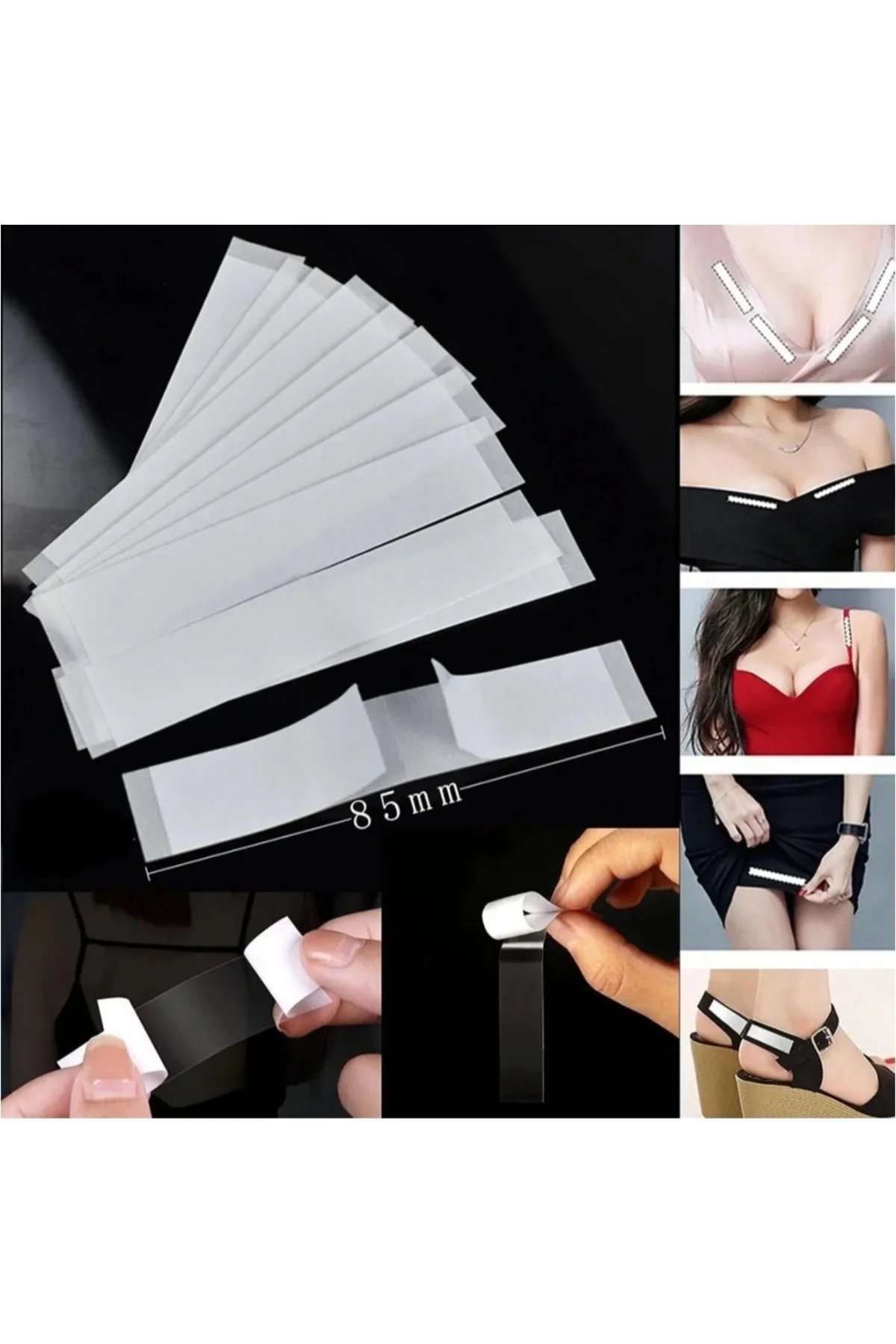 36 Adet Şeffaf Çift Taraflı Dekolte Kapatıcı Band Dekolte Bandı