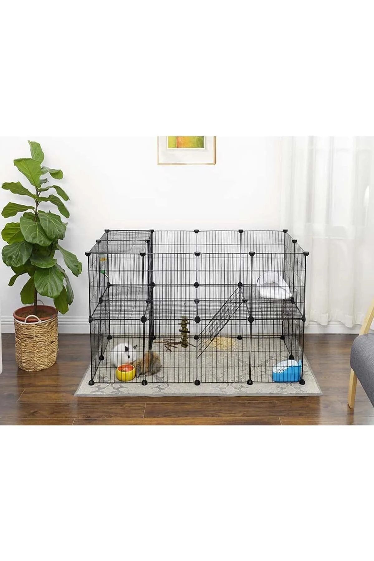 36 Panel Evcil Küçük Hayvan Kedi Köpek Kuş Evi Kafesi Oyun Parkı 