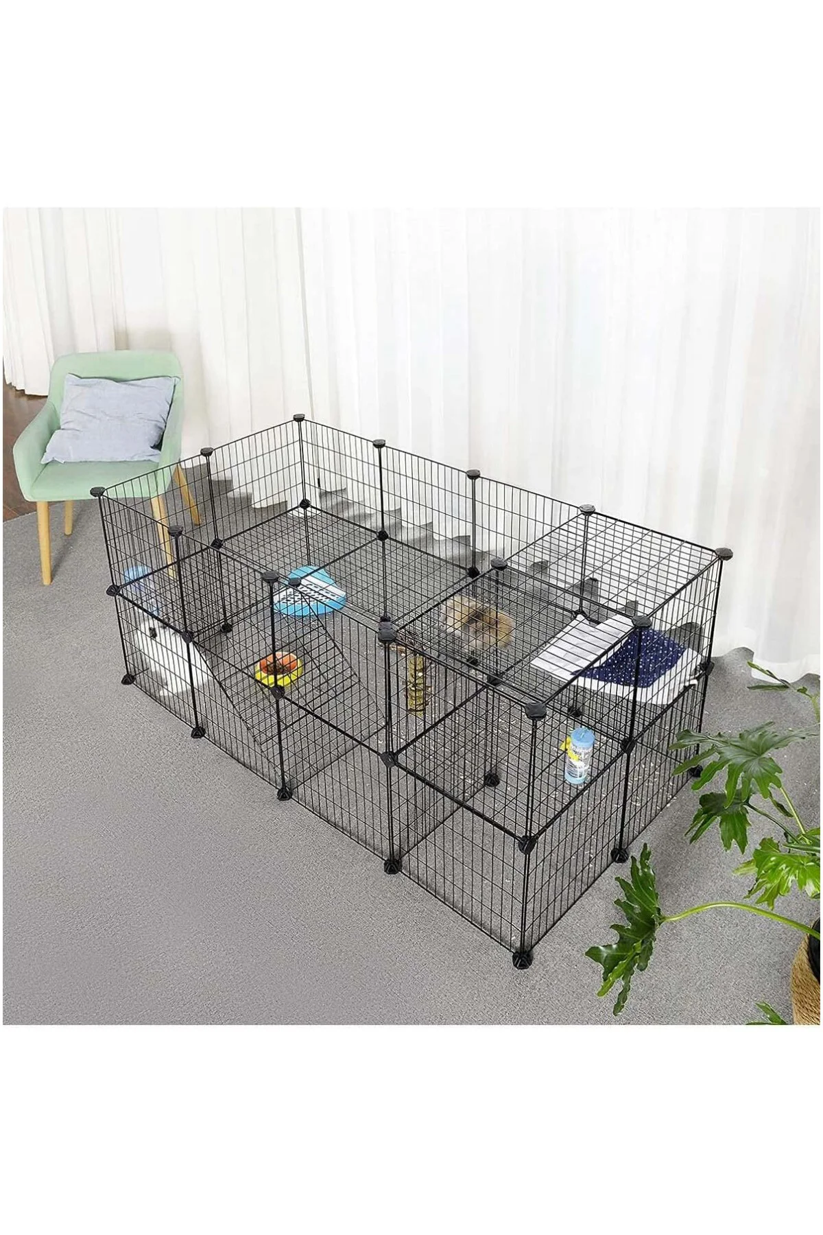 36 Panel Evcil Küçük Hayvan Kedi Köpek Kuş Evi Kafesi Oyun Parkı 