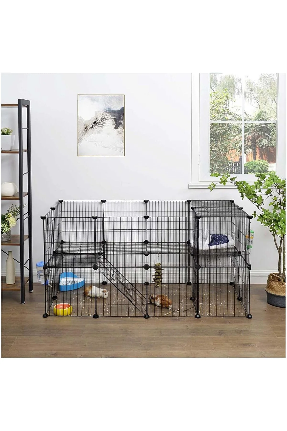 36 Panel Evcil Küçük Hayvan Kedi Köpek Kuş Evi Kafesi Oyun Parkı 