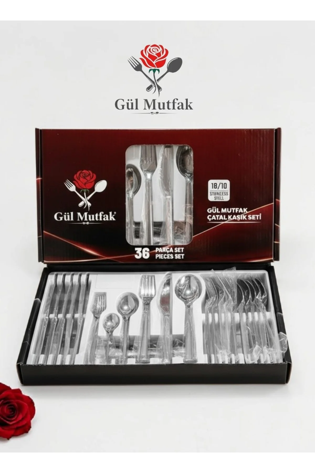 36 Parça Sade 6 Kişilik Lüx Çatal & Kaşık & Bıçak Takımı 18/10 - 