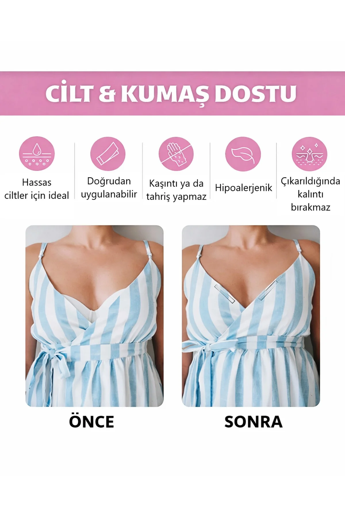 36 Parça Şeffaf Elbise Sabitleyici Dekolte Takı Kıyafet Sabitleme