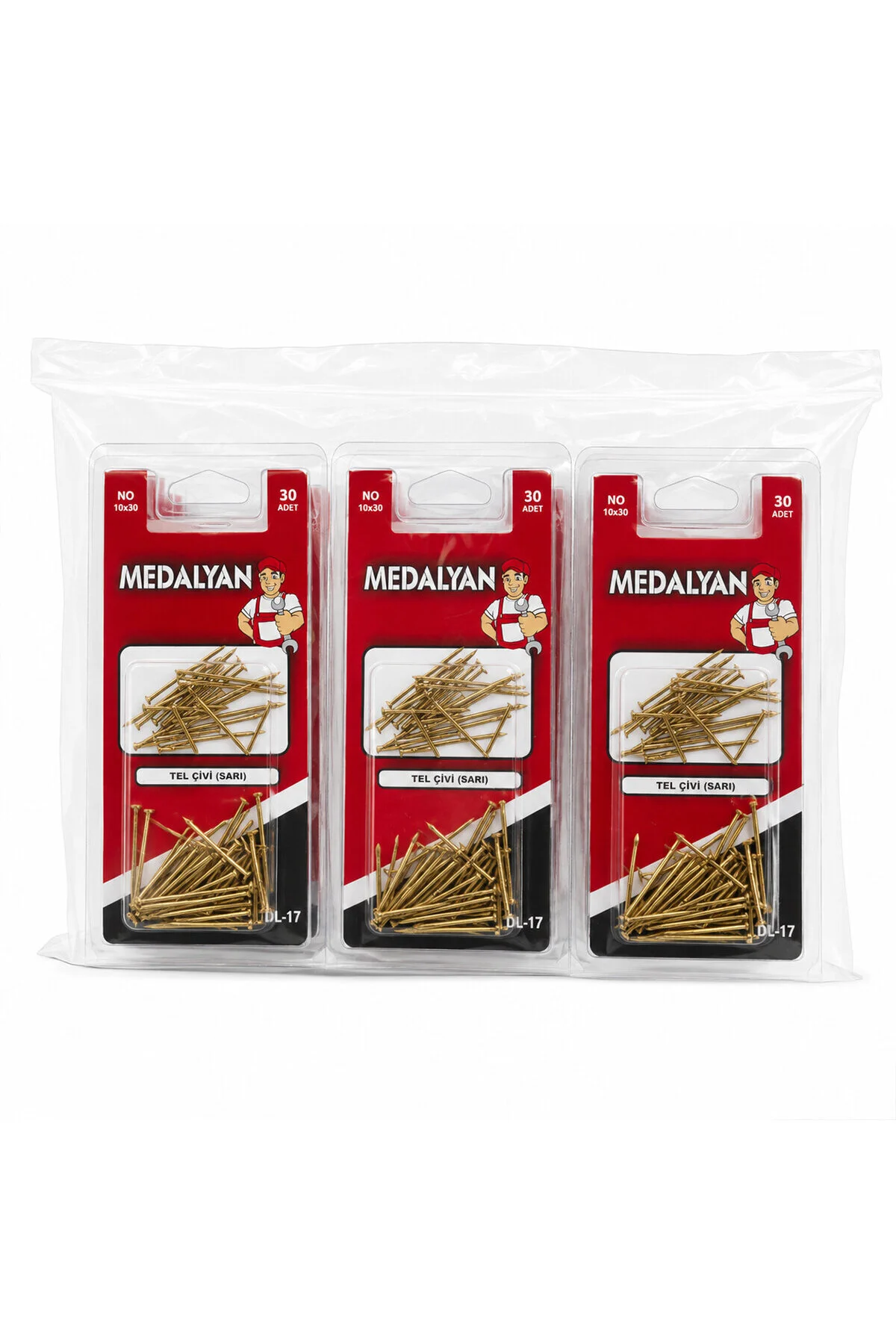 360 Adet 10X30 Sarı Tp Çelik Tel Çivi 12X30PCS 360 Adet 10X30 Sarı Tp Çelik Tel Çivi 12X30PCS
