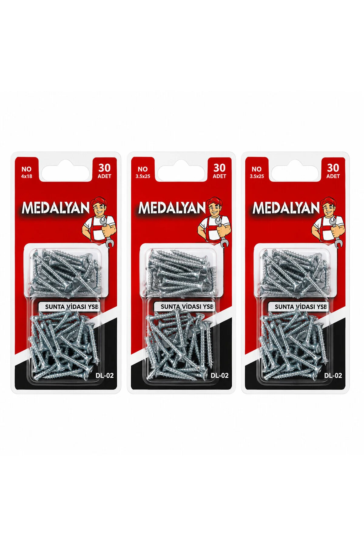 360 ADET 3.5X25 SUNTA VİDASI 12X30PCS (5286) 360 ADET 3.5X25 SUNTA VİDASI 12X30PCS (5286)