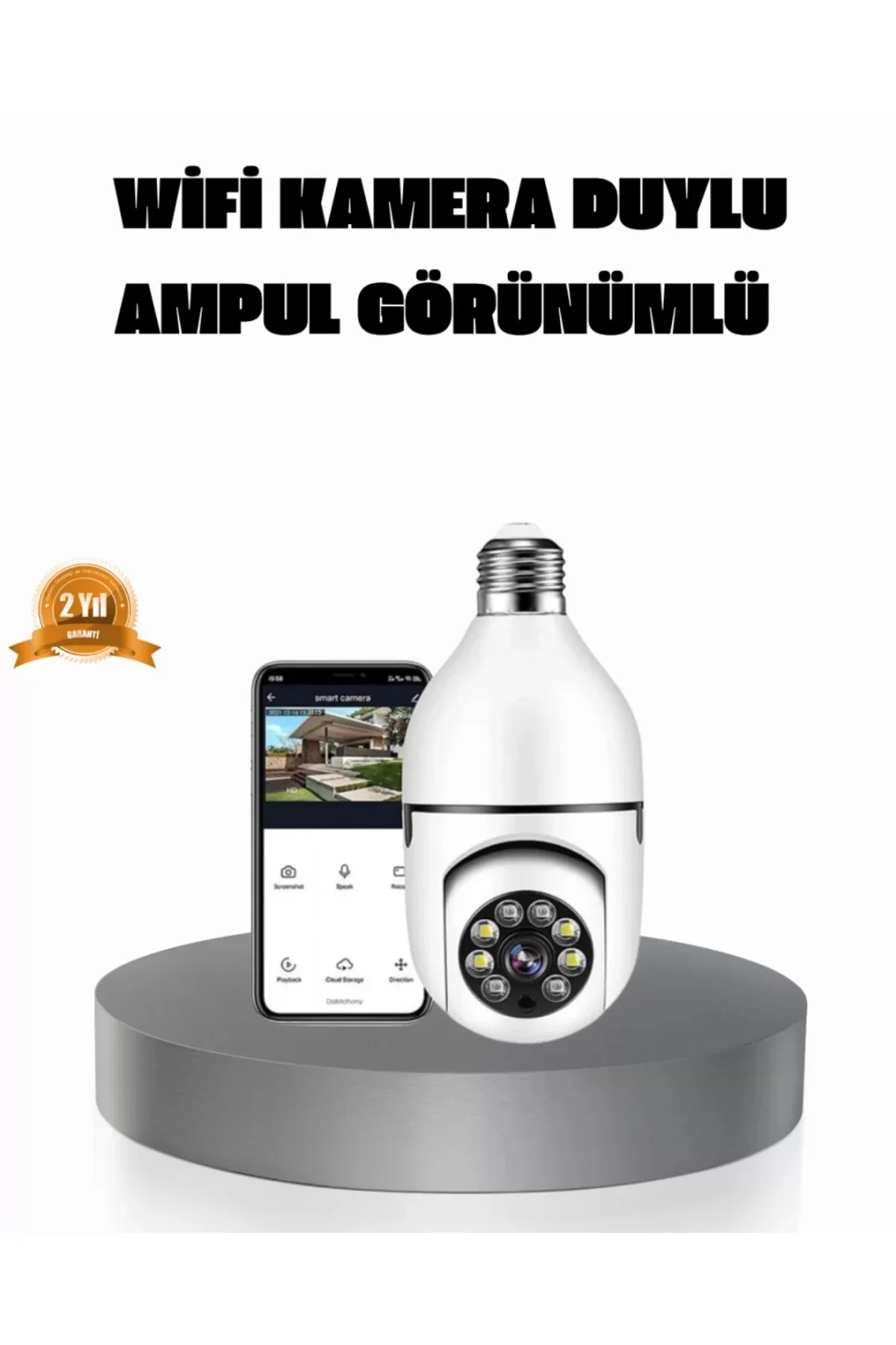 360° Akıllı Güvenlik Kamerası – Duya Takılabilir, Wi-Fi Bağlantıl
