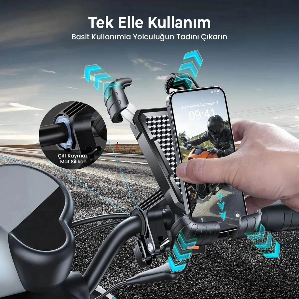360° Ayarlanabilen Gidon Telefon Tutucu – Bisiklet ve Motosiklet İçin ABS 4-7.8 İnç Uyumlu Fiyatı, Yorumları ve Özellikleri