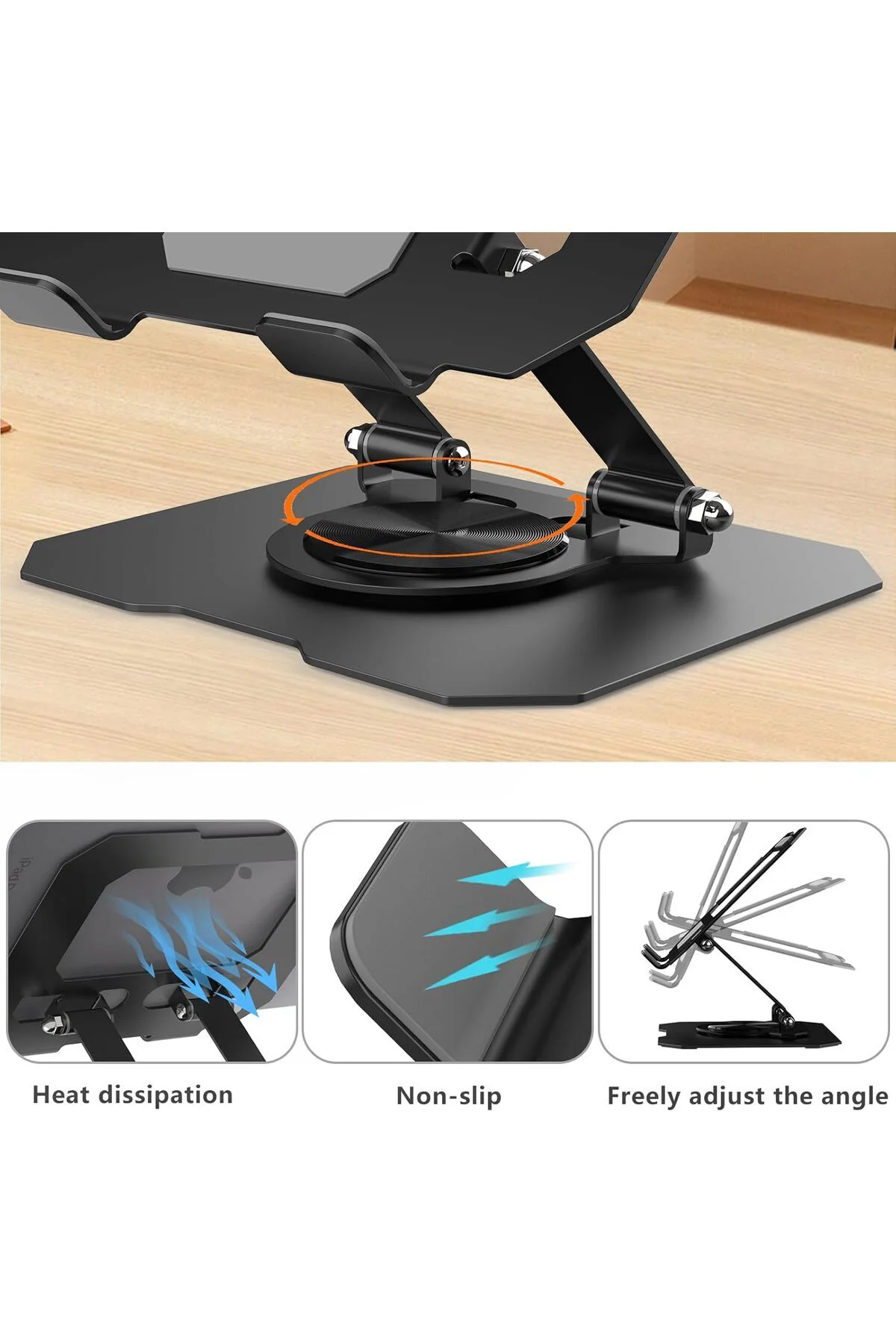360° Ayarlanabilir Katlanır Taşınır Masaüstü Metal, Tablet, Telef