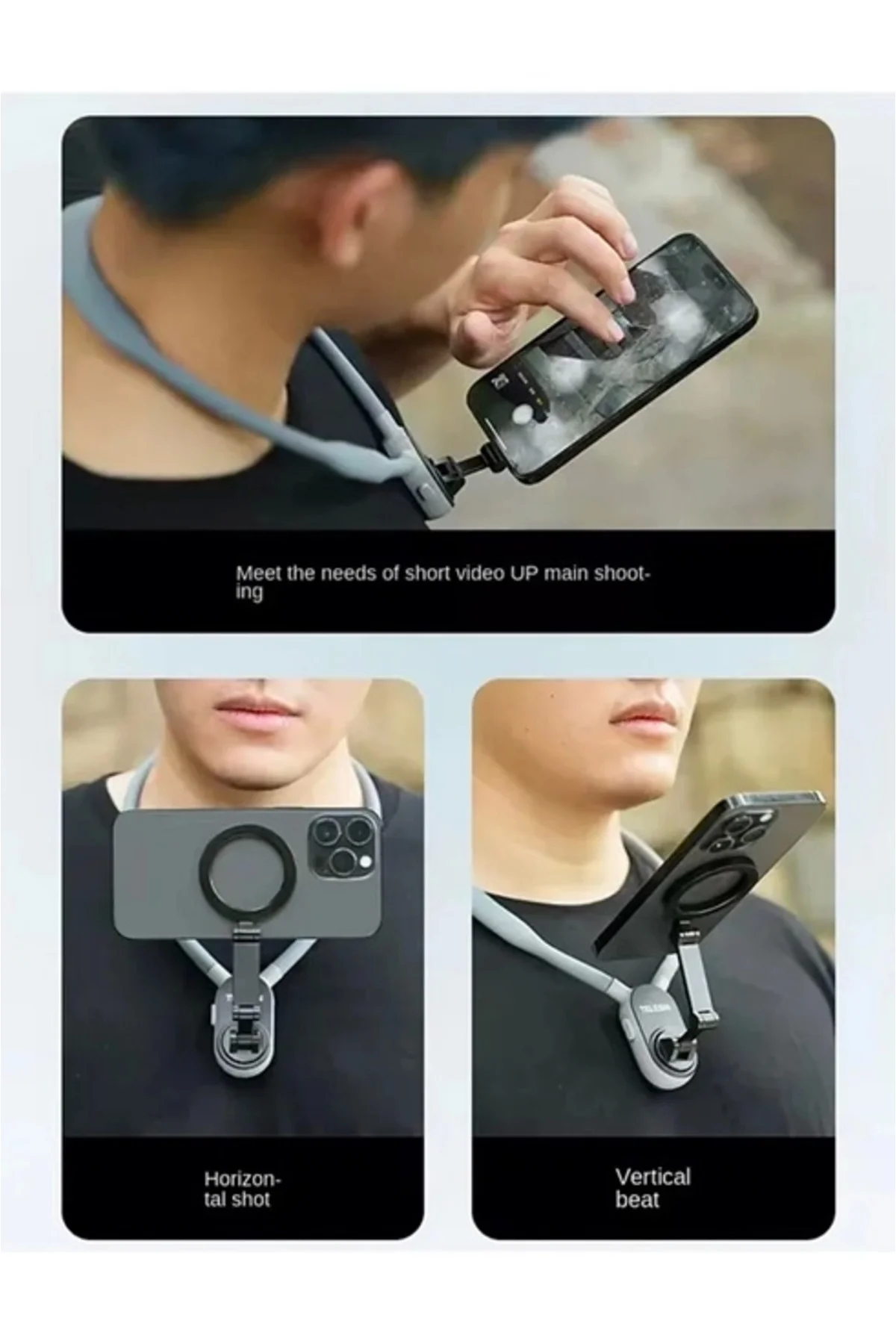 360 Derece Ayarlanabilir Boyun Askılı Manyetik Telefon Tutucu - L 360 Derece Ayarlanabilir Boyun Askılı Manyetik Telefon Tutucu - L