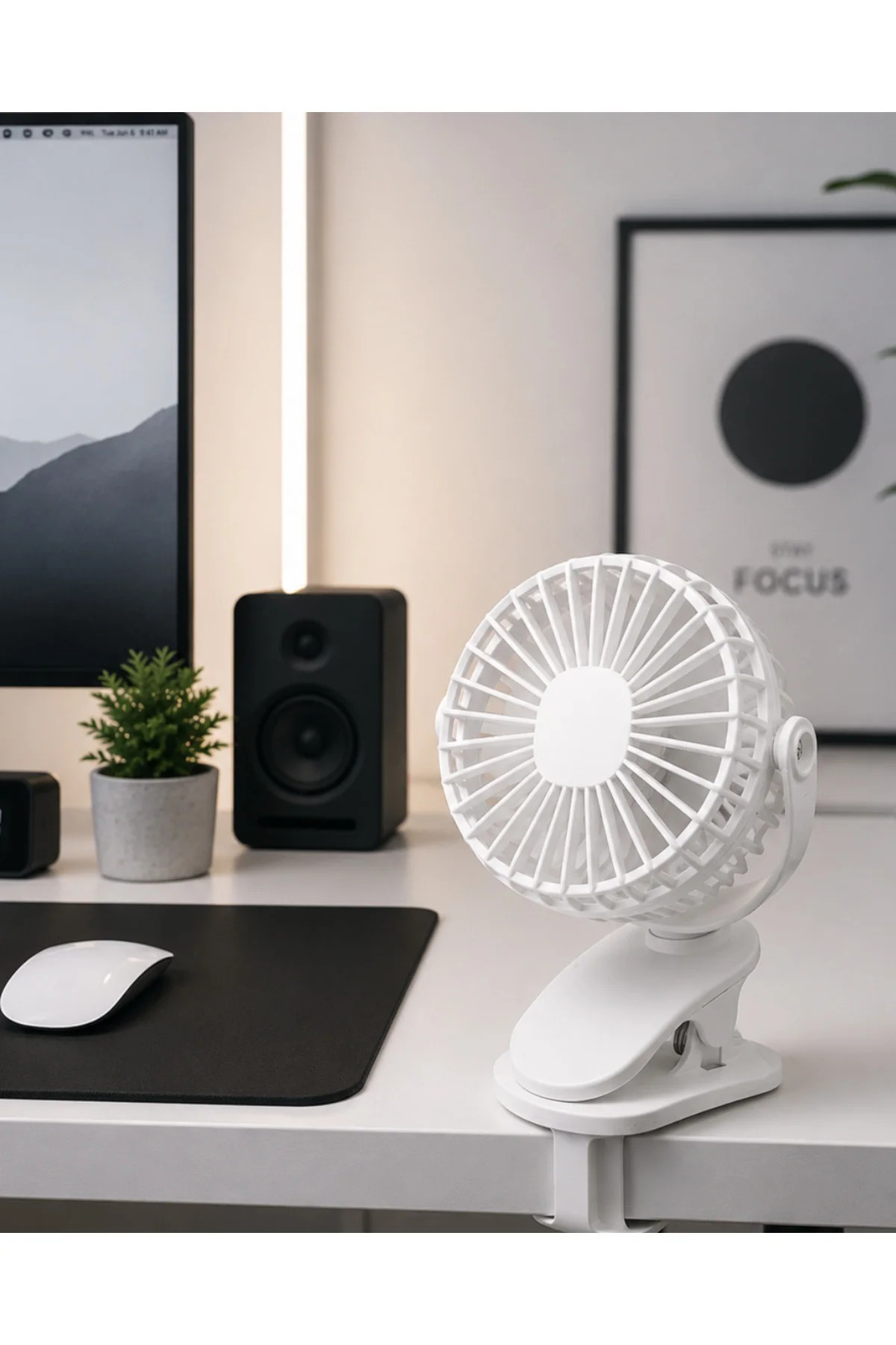 360 Derece Ayarlanabilir Sessiz Çalışan Mandallı Fan