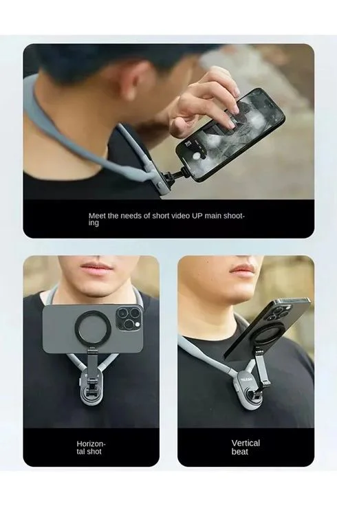 360 Derece Ayarlanabilir Boyun Askılı Manyetik Telefon Tutucu - Eller Serbest Kullanım Fiyatı, Yorumları ve Özellikleri