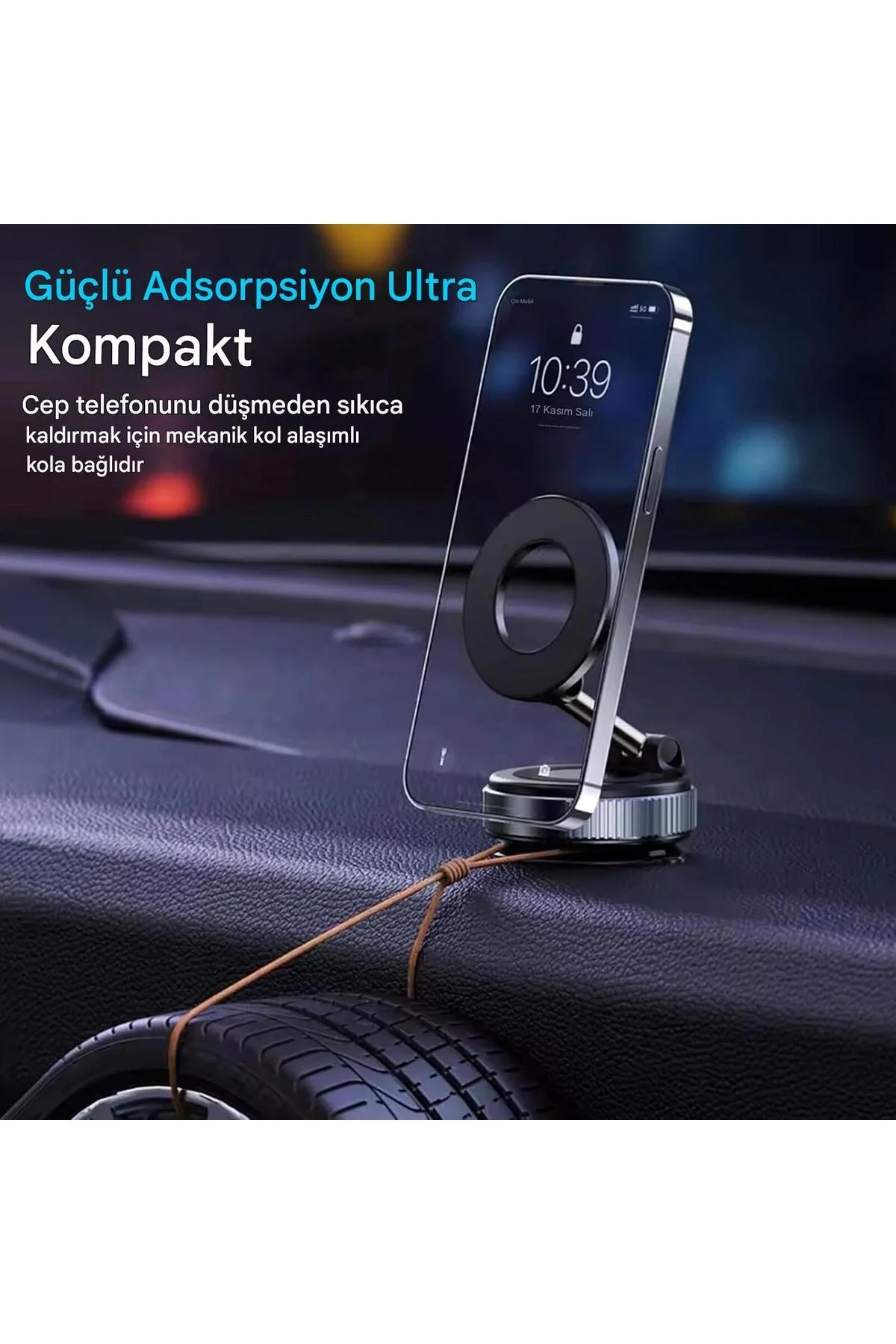 360 Derece Dönebilen Güçlü Vakumlu Magsafe Araç İçi ve Masa Üstü Halka Telefon Tutucu Fiyatı, Yorumları ve Özellikleri