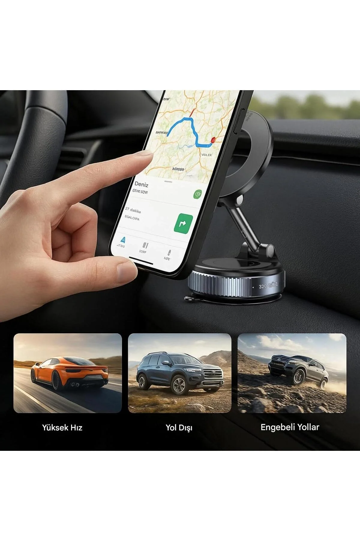 360 Derece Dönebilen Güçlü Vakumlu Magsafe Araç İçi ve Masa Üstü Halka Telefon Tutucu Fiyatı, Yorumları ve Özellikleri