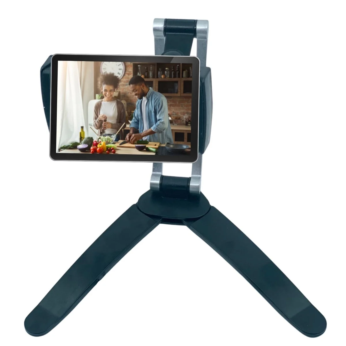 360 Derece Dönebilen Mutfak Masaüstü Telefon Tablet Tutucu Ayarlanabilir Esnek Ayaklı Metal Gövdeli Bx40