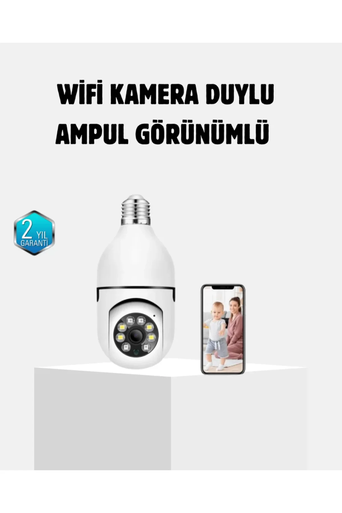 360 Derece Dönebilen Akıllı Duylu Kamera – PTZ, Uzaktan Kontrol, 