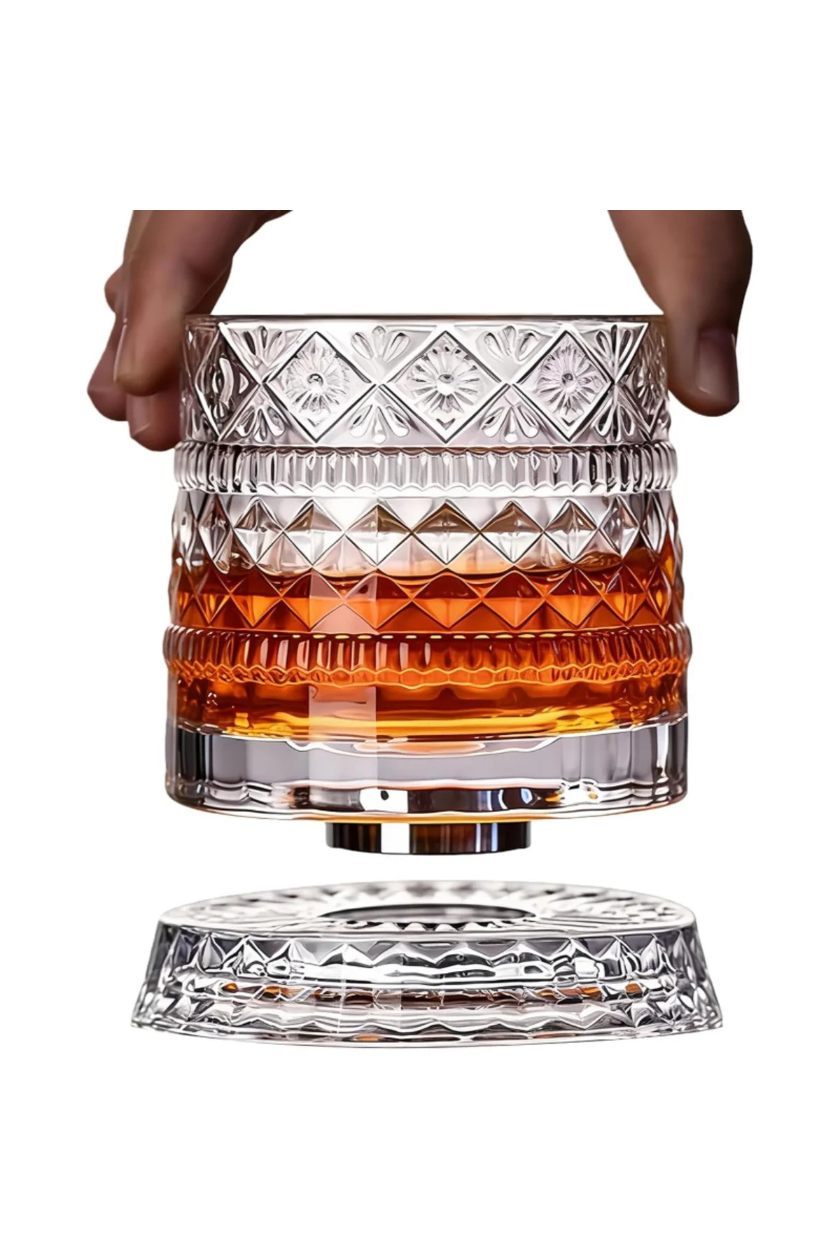 360 Derece Dönen Bardak - 280 ml - Kristal Cam 360 Derece Dönen Bardak - 280 ml - Kristal Cam - Görsel 5