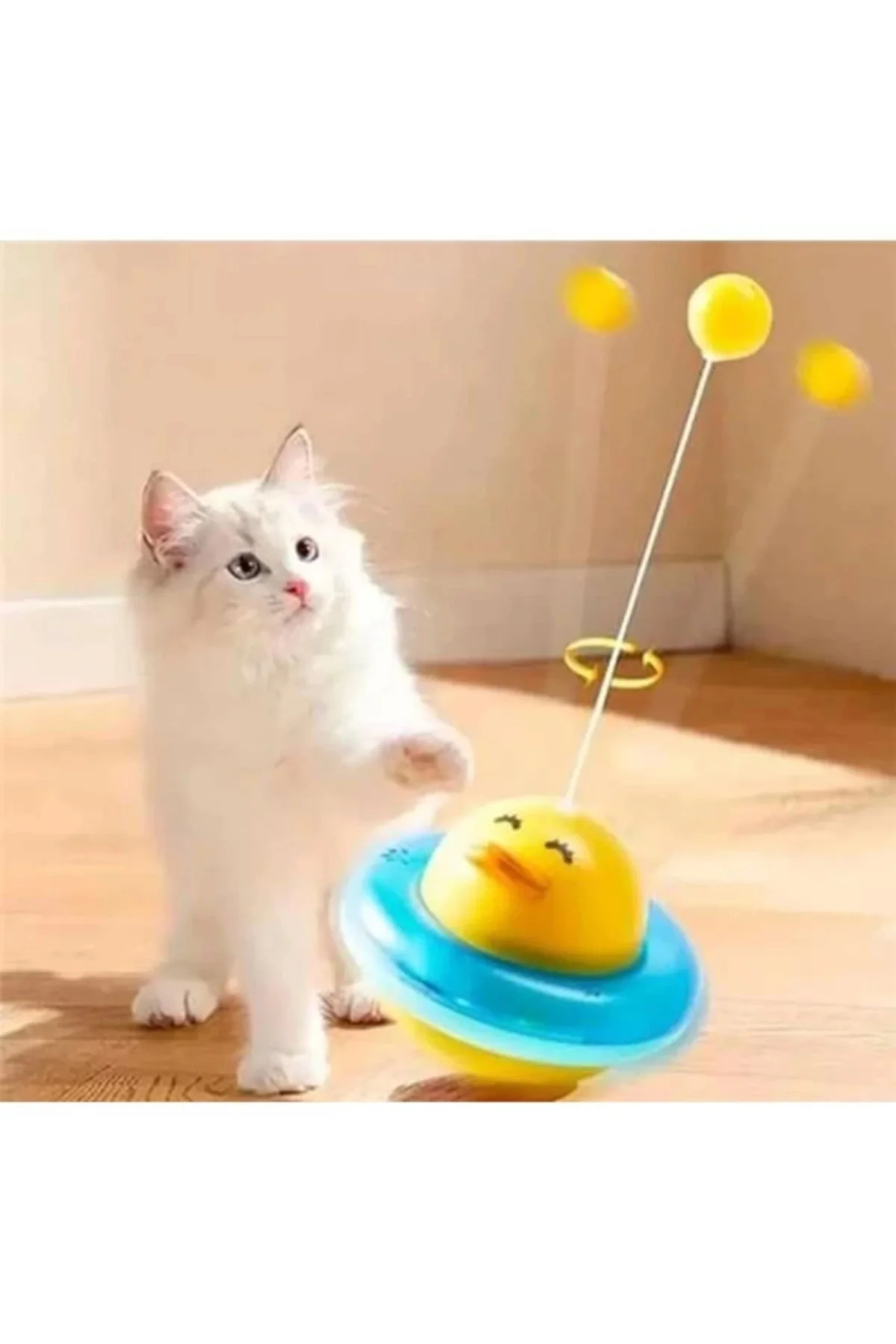 360 Derece Dönen Ördek Şekilli İnteraktif Kedi Oyuncağı Atıştırma
