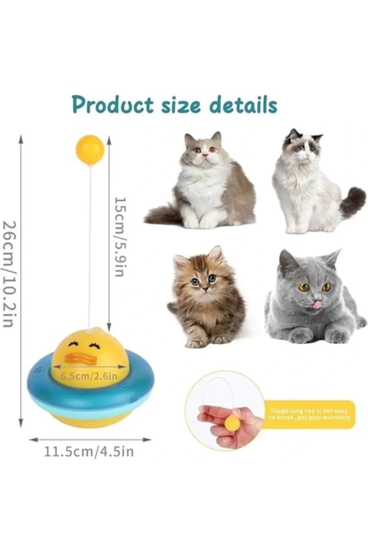 360 Derece Dönen Ördek Şekilli İnteraktif Kedi Oyuncağı Atıştırma