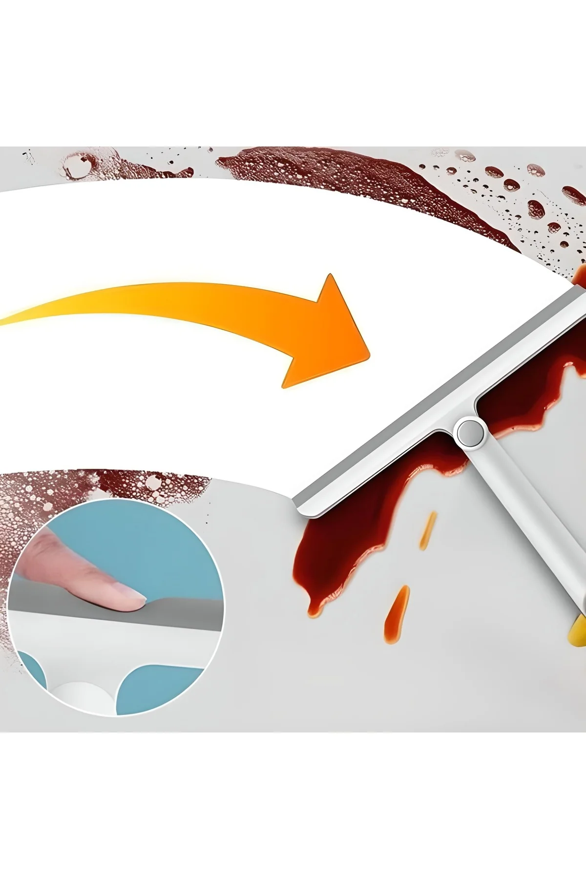 360 Derece Döner Başlıklı Cam Sil Çok Amaçlı Pratik Cam Ayna Faya