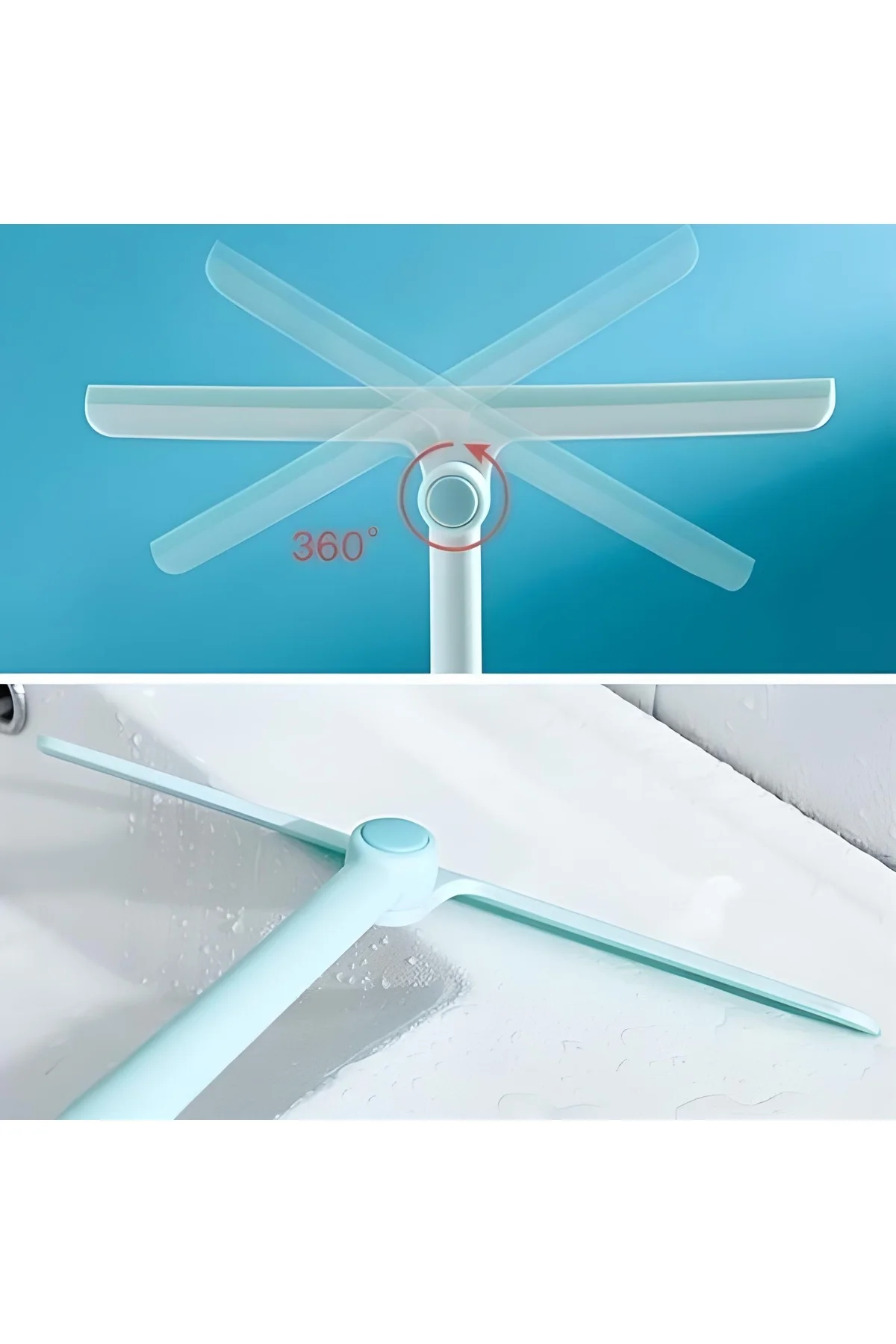 360 Derece Döner Başlıklı Cam Sil Çok Amaçlı Pratik Cam Ayna Faya