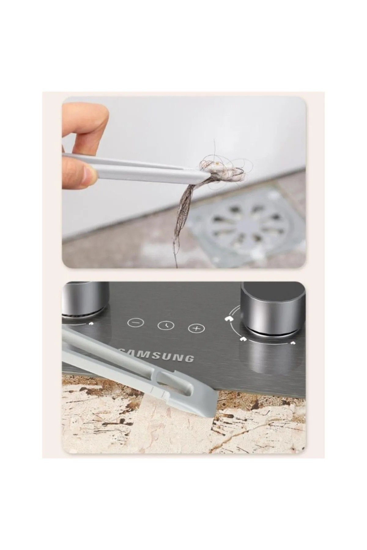 360 Derece Döner Başlıklı Temizlik Fırçası Cımbızlı Dar Alan Toz 