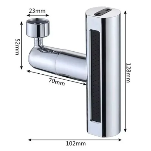 360 Derece Döner Musluk Başlığı Su Tasarruflu, 2'li Mod Köpük & S