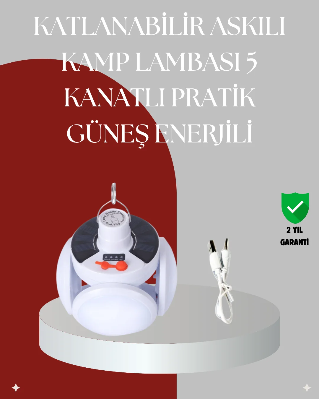360 Derece Katlanabilir Solar LED Aydınlatma Çadır Lambası 360 Derece Katlanabilir Solar LED Aydınlatma Çadır Lambası